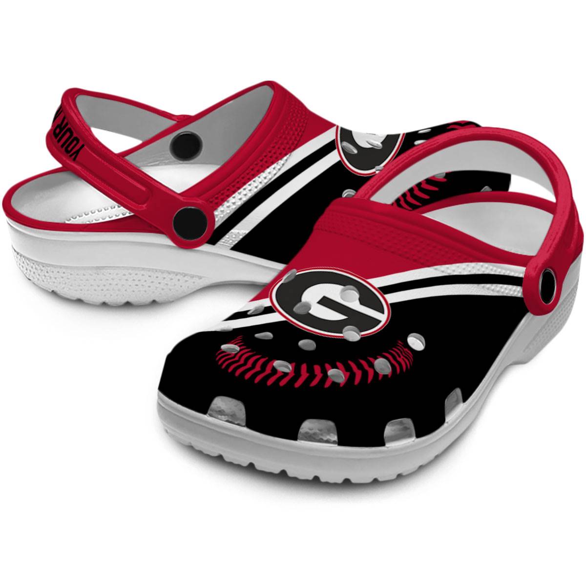 Merchidea Georgia Bulldogs NCAA Sport Crocs Crocband Clogs Shoes Comfortable For Men Women and Kids