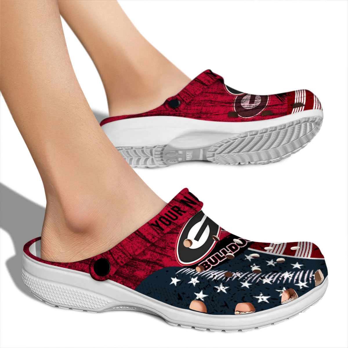 Merchidea Georgia Bulldogs NCAA Sport Crocs Crocband Clogs Shoes Comfortable For Men Women and Kids
