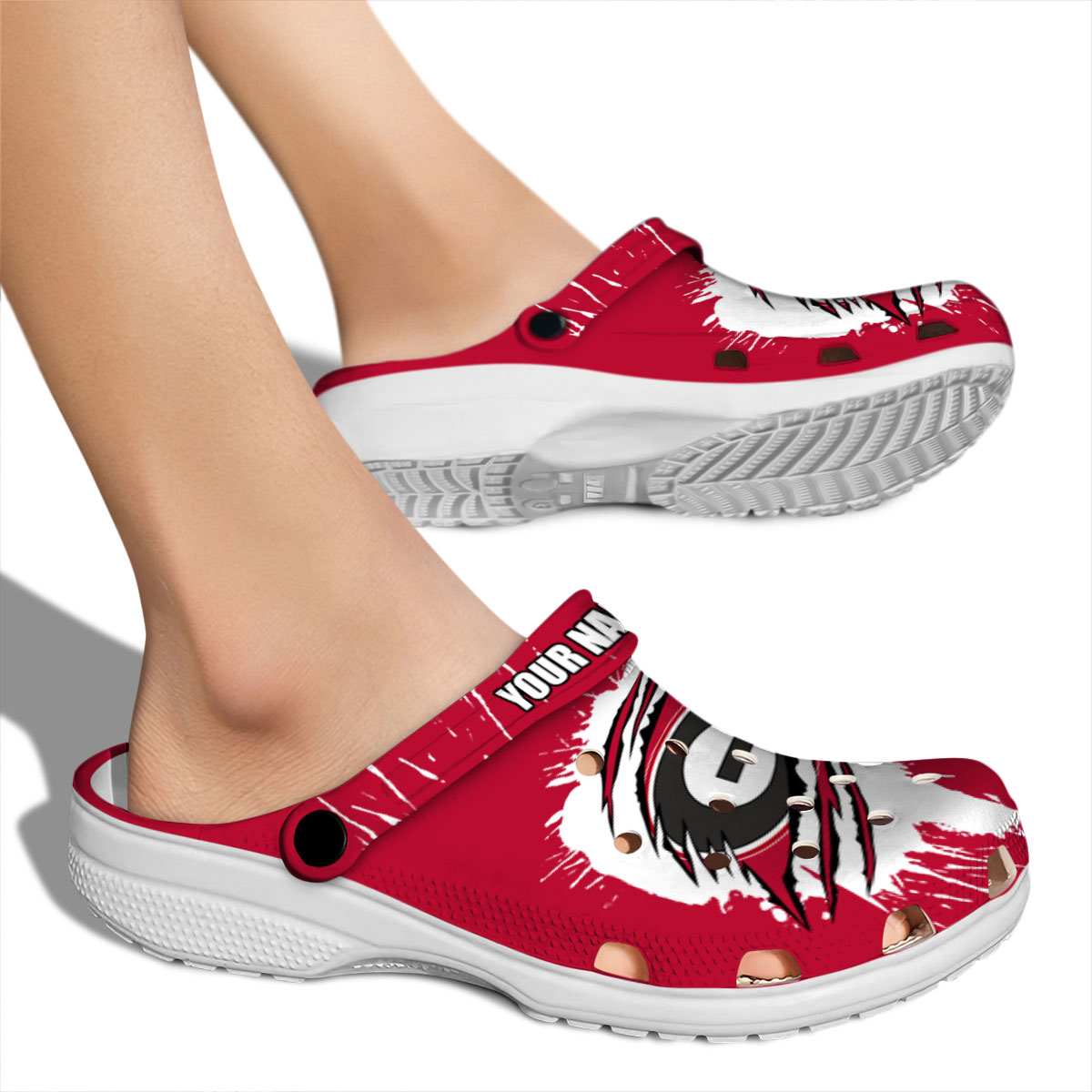 Merchidea Georgia Bulldogs NCAA Sport Crocs Crocband Clogs Shoes Comfortable For Men Women and Kids