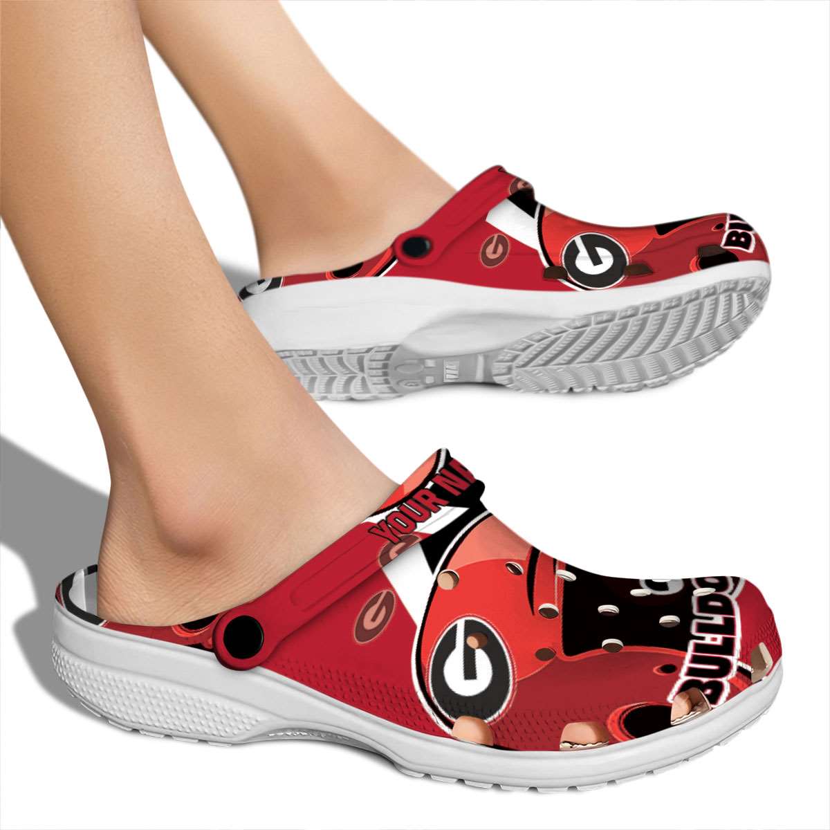 Merchidea Georgia Bulldogs NCAA Sport Crocs Crocband Clogs Shoes Comfortable For Men Women and Kids