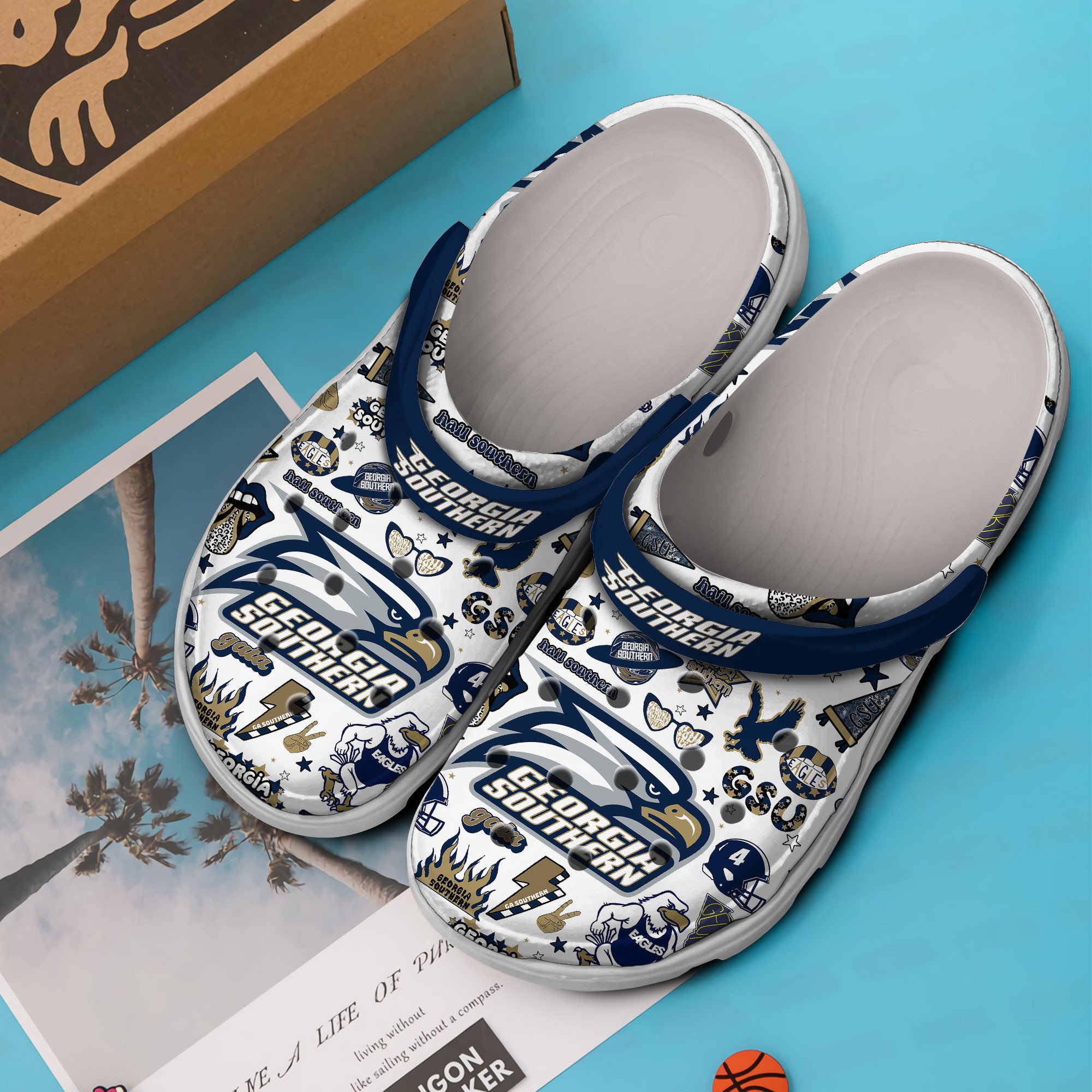 Merchidea Georgia Southern Eagles football NFL Sport Crocs Crocband Clogs Shoes Comfortable For Men Women and Kids
