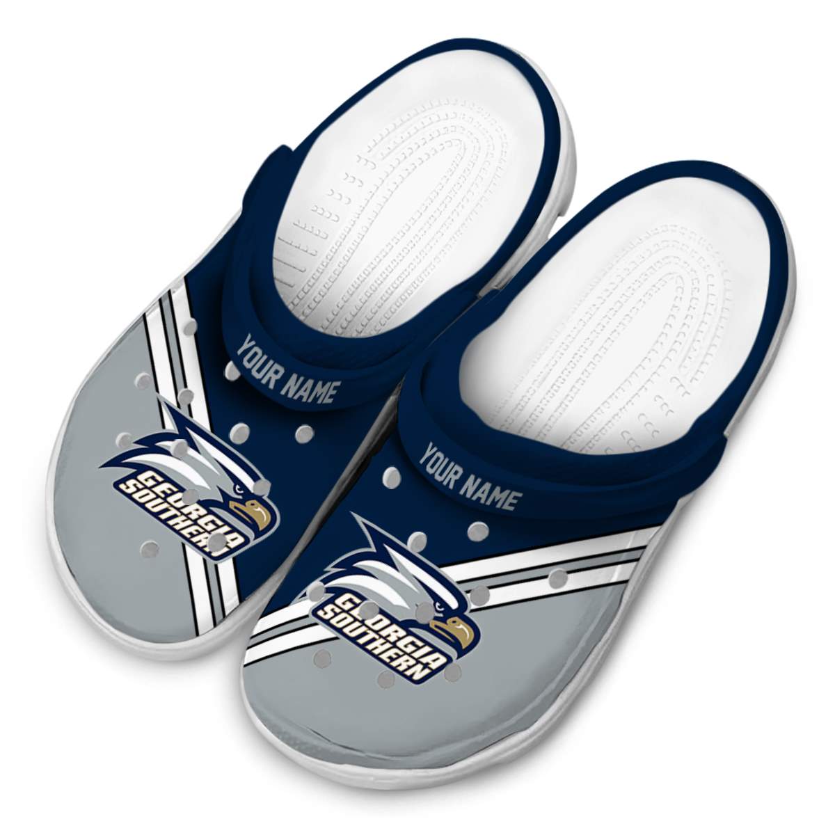 Merchidea Georgia Southern Eagles NCAA Sport Crocs Crocband Clogs Shoes Comfortable For Men Women and Kids