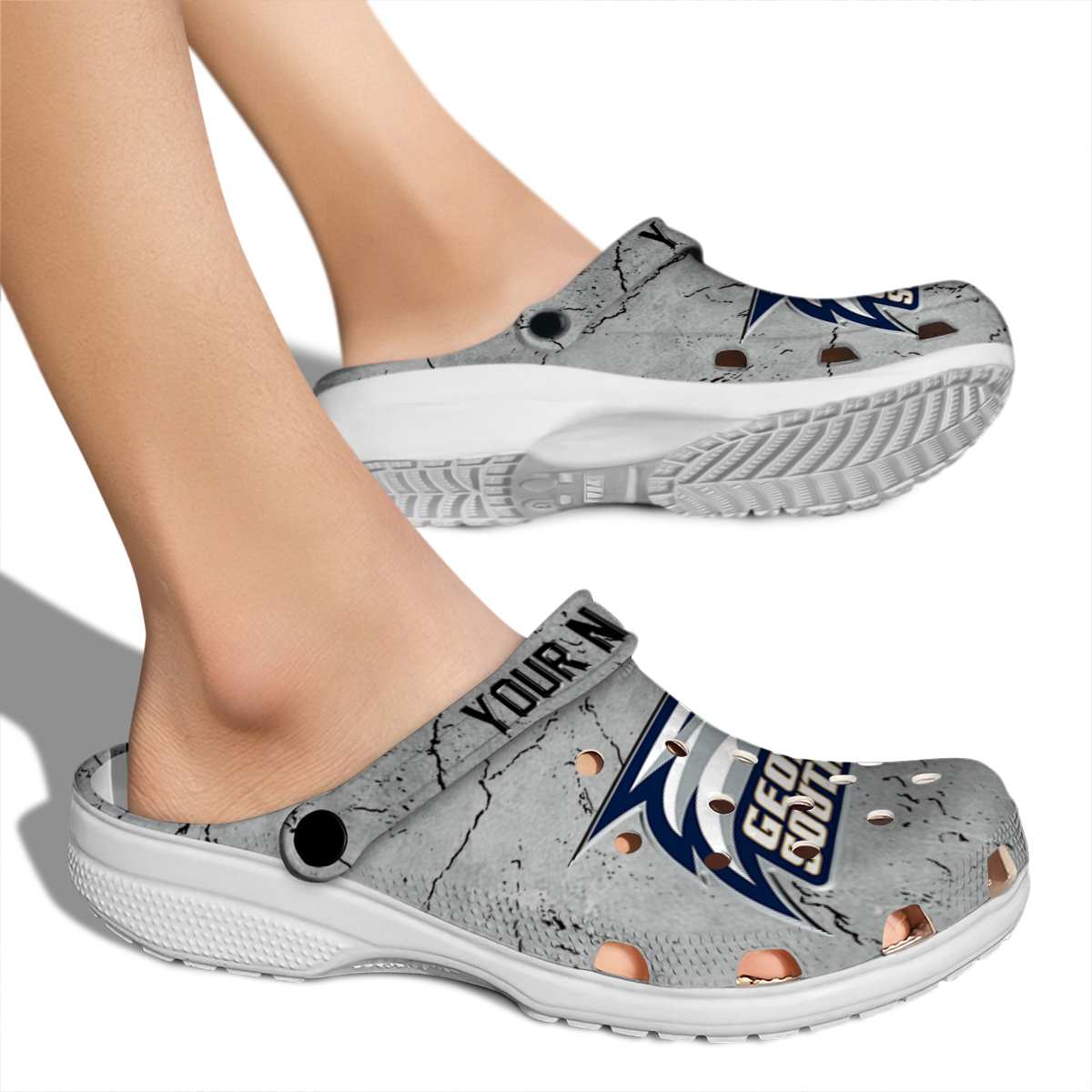 Merchidea Georgia Southern Eagles NCAA Sport Crocs Crocband Clogs Shoes Comfortable For Men Women and Kids