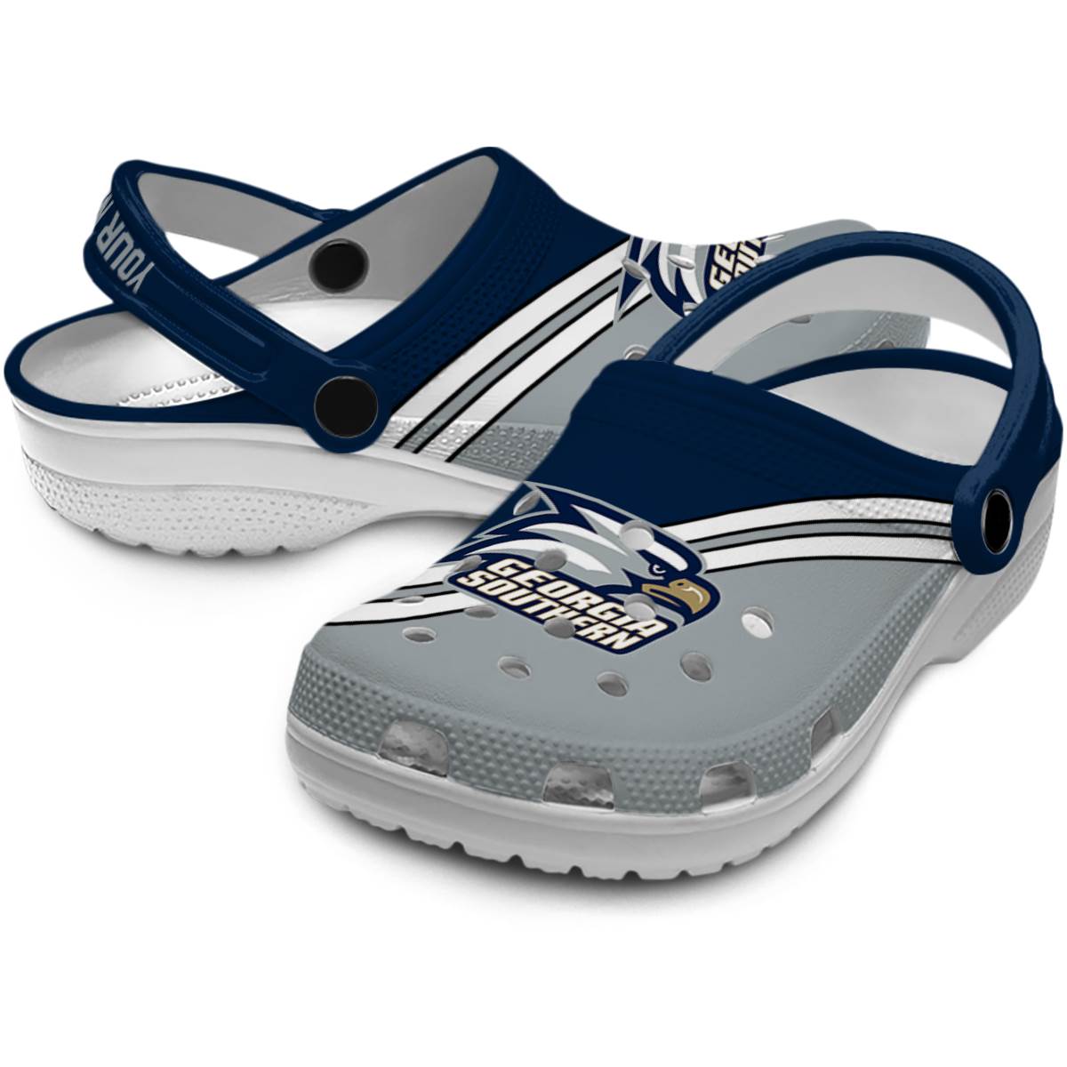 Merchidea Georgia Southern Eagles NCAA Sport Crocs Crocband Clogs Shoes Comfortable For Men Women and Kids