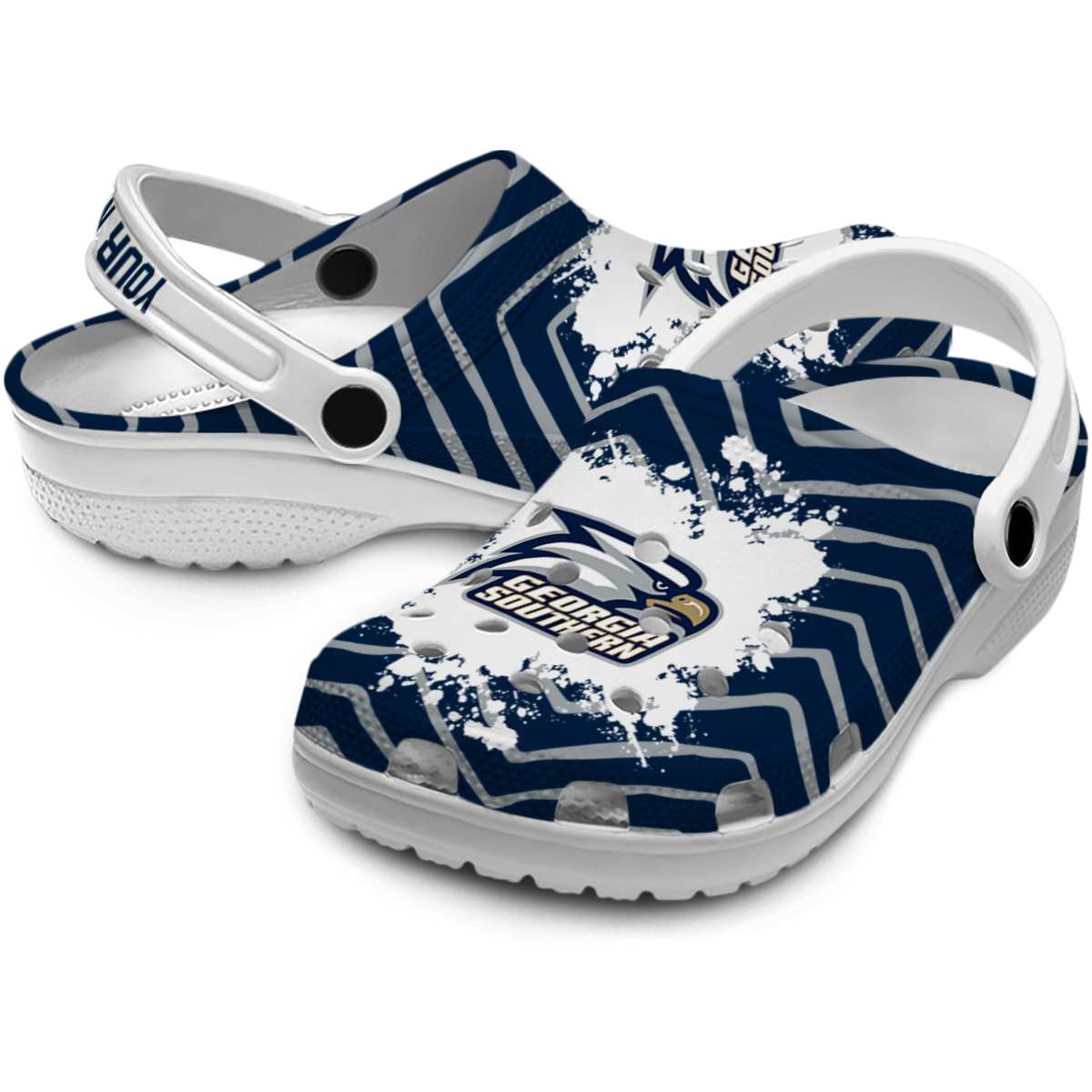 Merchidea Georgia Southern Eagles NCAA Sport Crocs Crocband Clogs Shoes Comfortable For Men Women and Kids