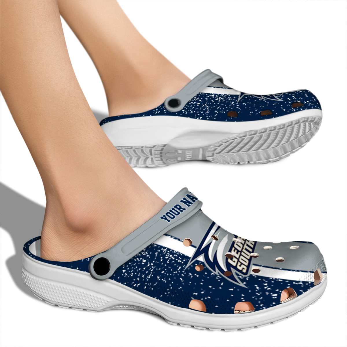 Merchidea Georgia Southern Eagles NCAA Sport Crocs Crocband Clogs Shoes Comfortable For Men Women and Kids