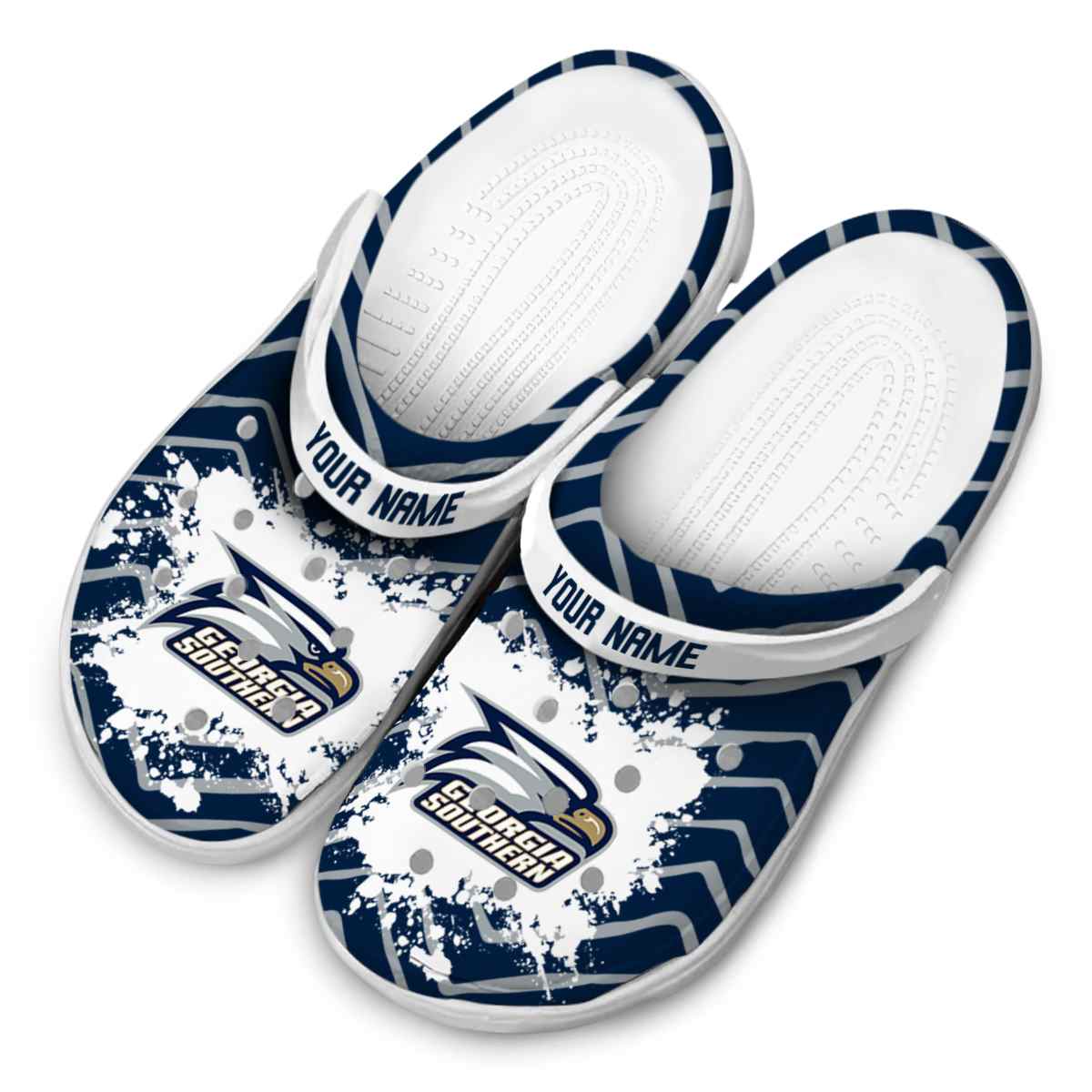 Merchidea Georgia Southern Eagles NCAA Sport Crocs Crocband Clogs Shoes Comfortable For Men Women and Kids