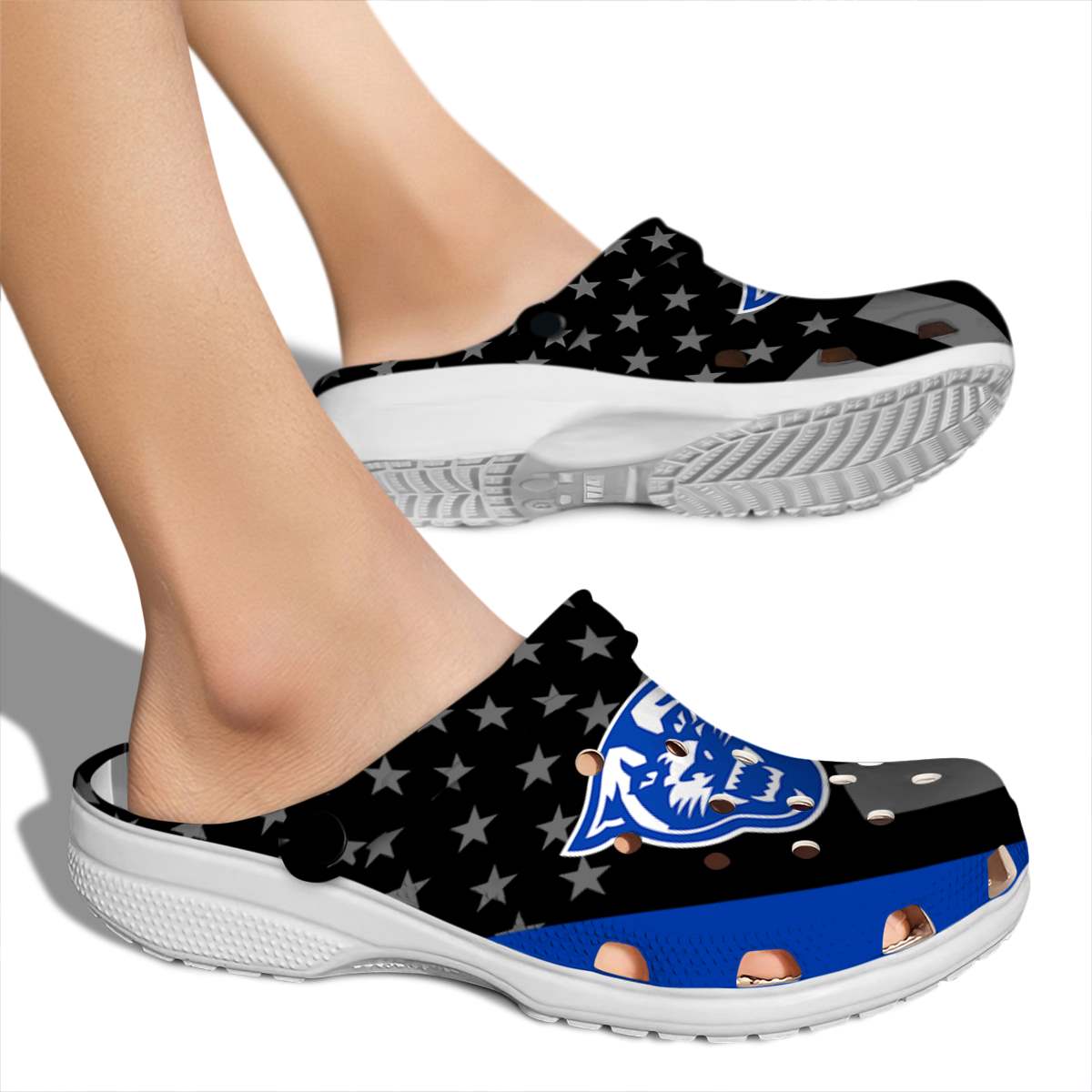 Merchidea Georgia State Panthers NCAA Sport Crocs Crocband Clogs Shoes Comfortable For Men Women and Kids