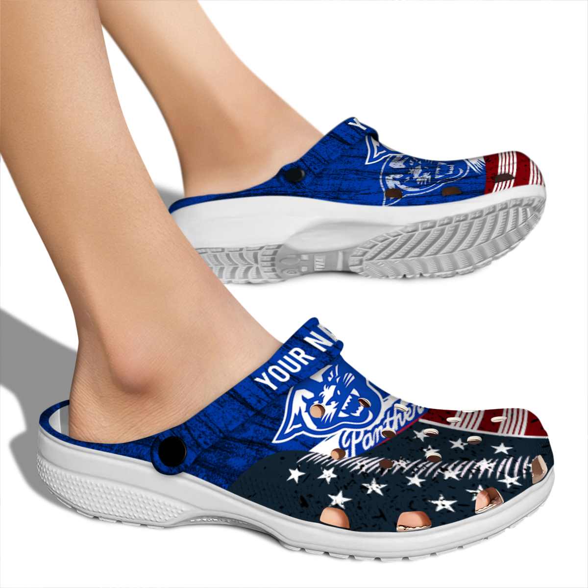 Merchidea Georgia State Panthers NCAA Sport Crocs Crocband Clogs Shoes Comfortable For Men Women and Kids