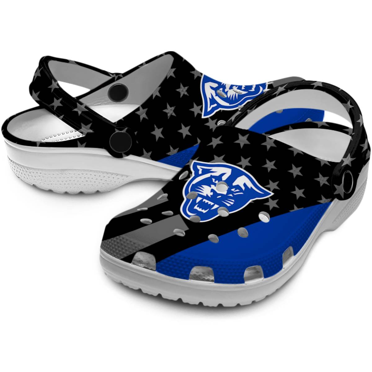 Merchidea Georgia State Panthers NCAA Sport Crocs Crocband Clogs Shoes Comfortable For Men Women and Kids