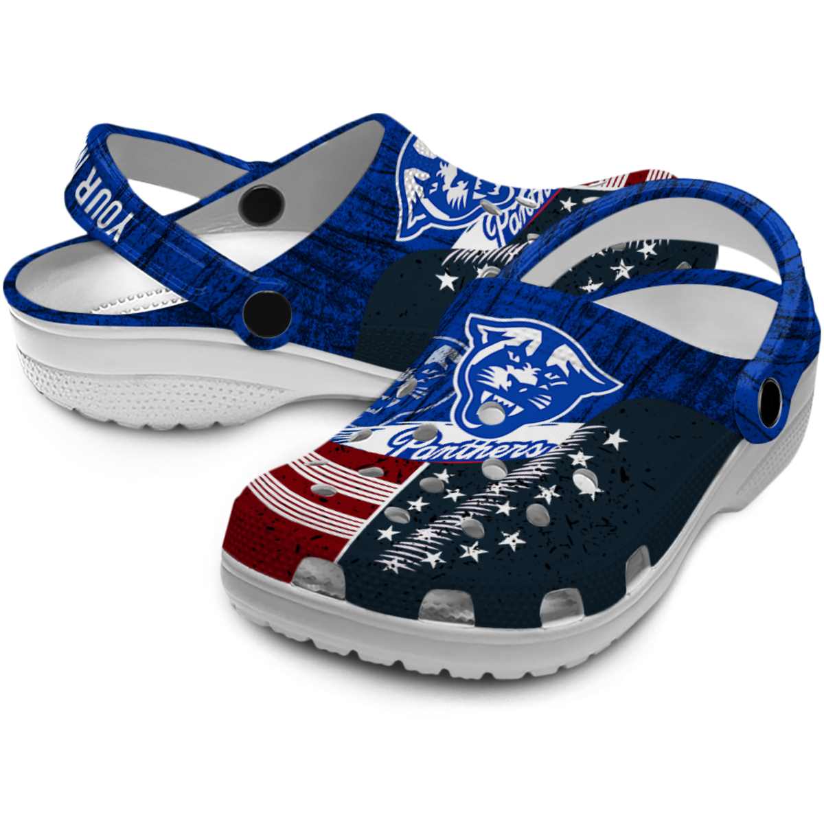 Merchidea Georgia State Panthers NCAA Sport Crocs Crocband Clogs Shoes Comfortable For Men Women and Kids