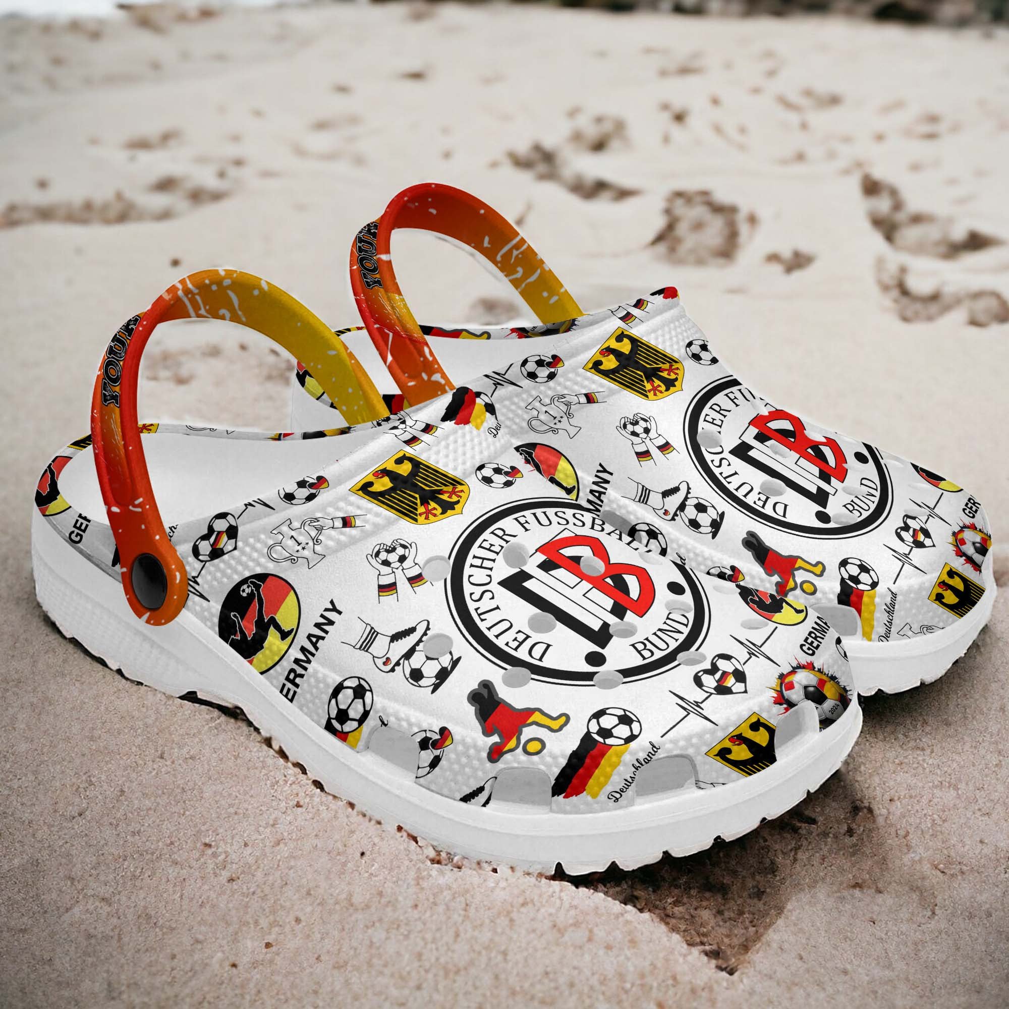 Merchidea German Football AssociationCrocs Crocband Clogs Shoes Comfortable For Men Women and Kids