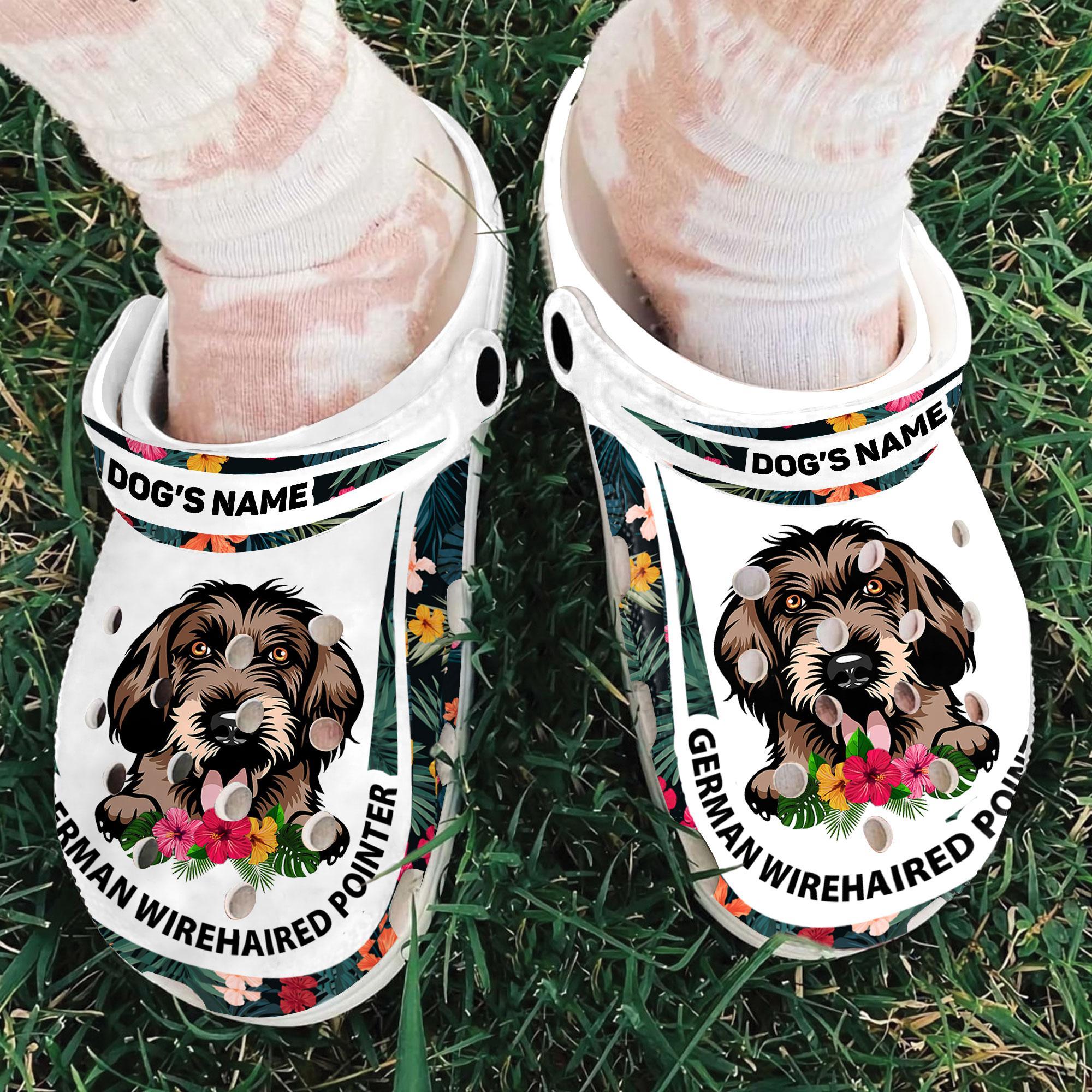 Merchidea German Wirehaired Pointer Dog Crocs Crocband Clogs Shoes Comfortable For Men Women and Kids