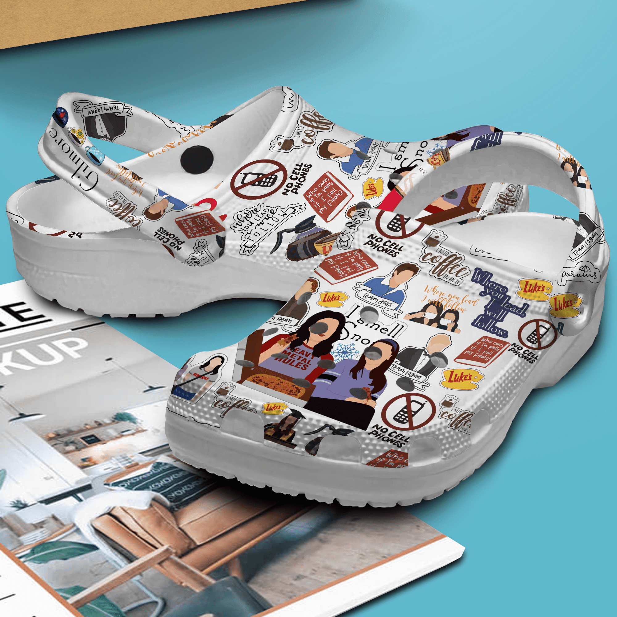 Merchidea Gilmore Girls TV Series Crocs Crocband Clogs Shoes Comfortable For Men Women and Kids