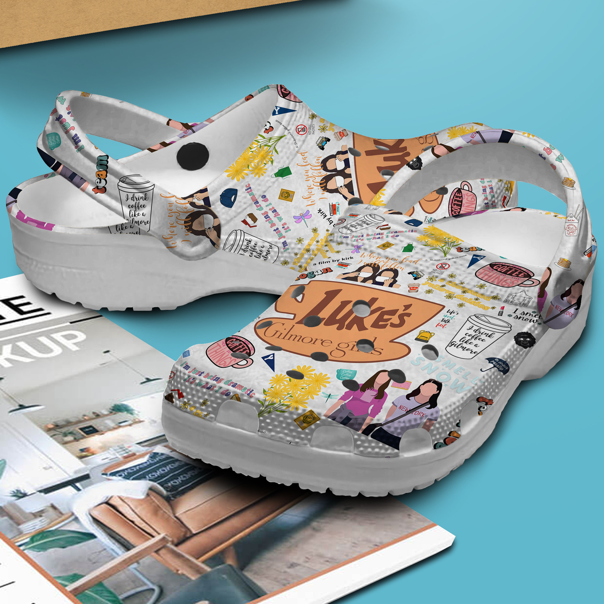 Merchidea Gilmore Girls TV Series Crocs Crocband Clogs Shoes Comfortable For Men Women and Kids