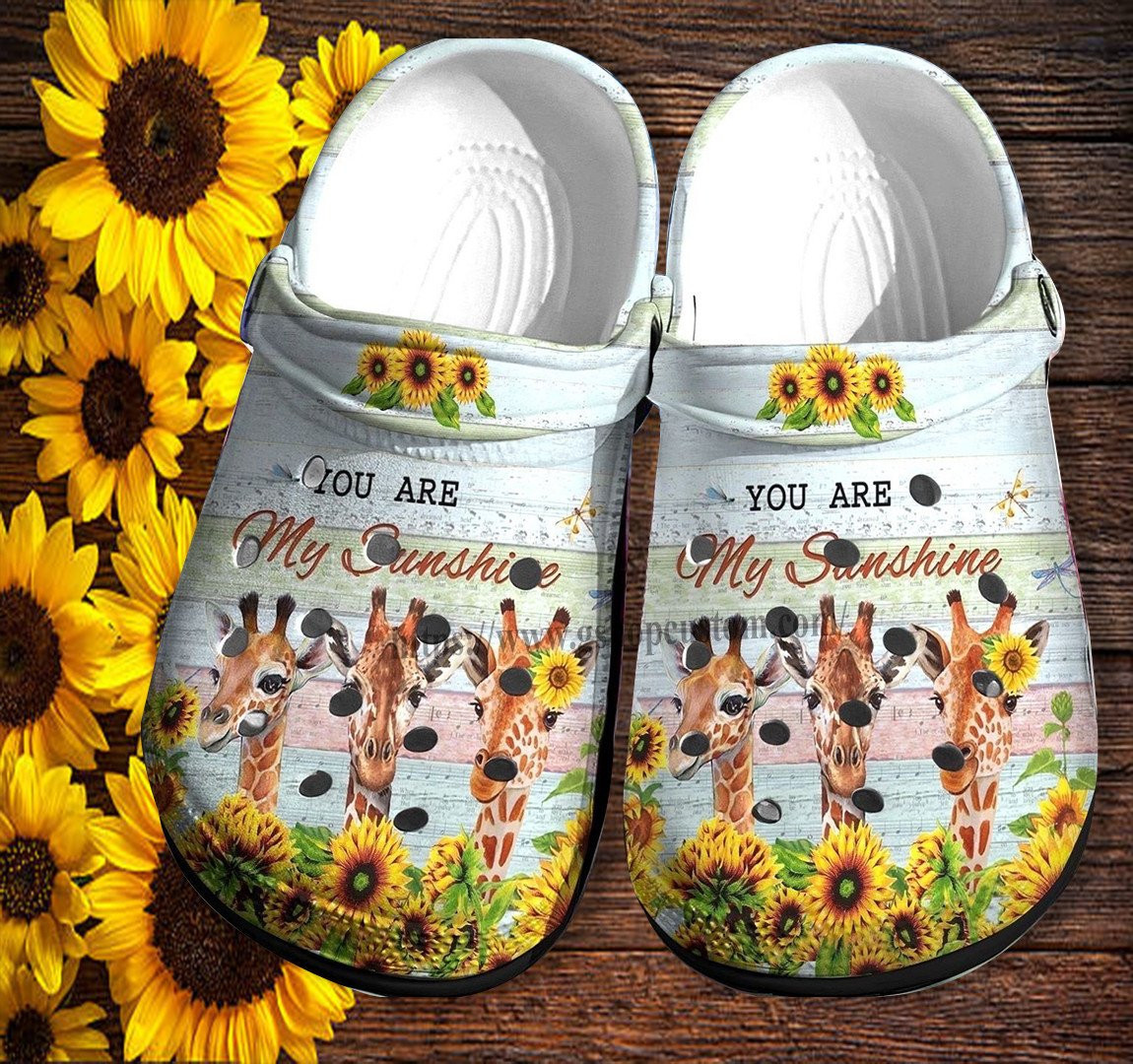 Merchidea Giraffe Sunflower Sunshine Croc Shoes For Birthday Girl - Giraffe Sunflower Shoes Croc Clogs Mother Day Gift