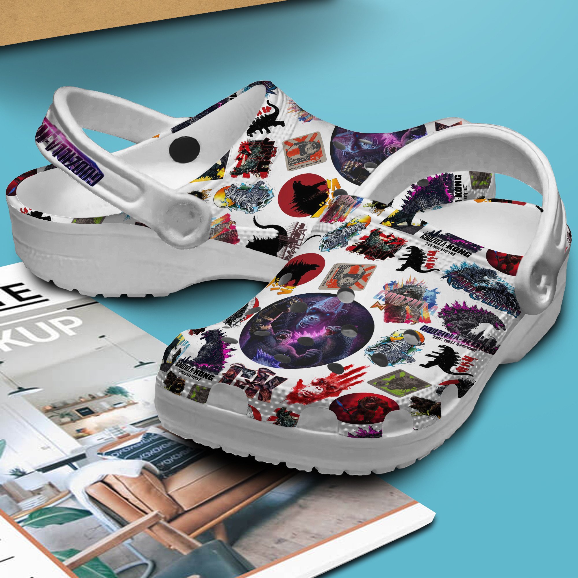 Merchidea Godzilla And Kong Movie Crocs Crocband Clogs Shoes Comfortable For Men Women and Kids