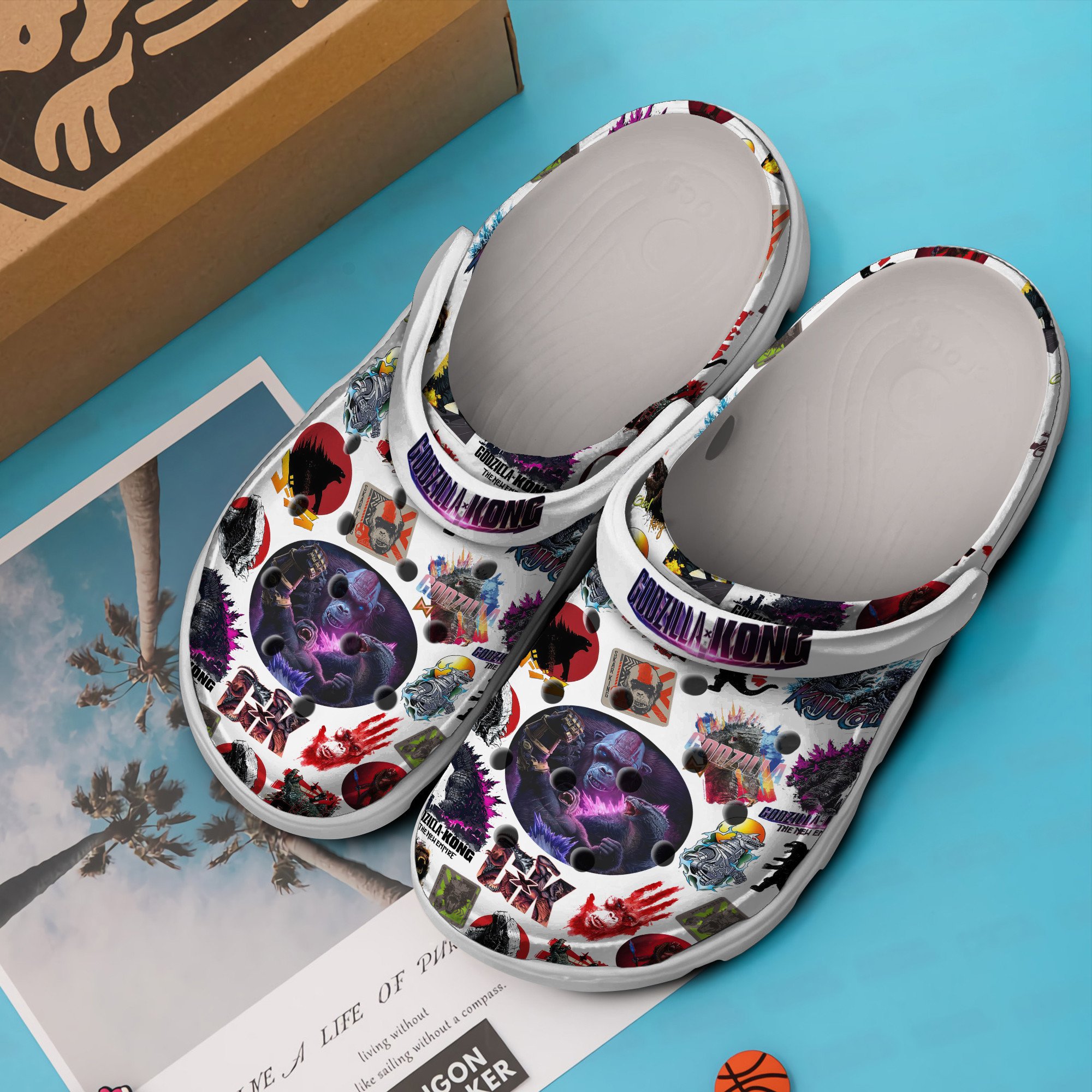 Merchidea Godzilla And Kong Movie Crocs Crocband Clogs Shoes Comfortable For Men Women and Kids