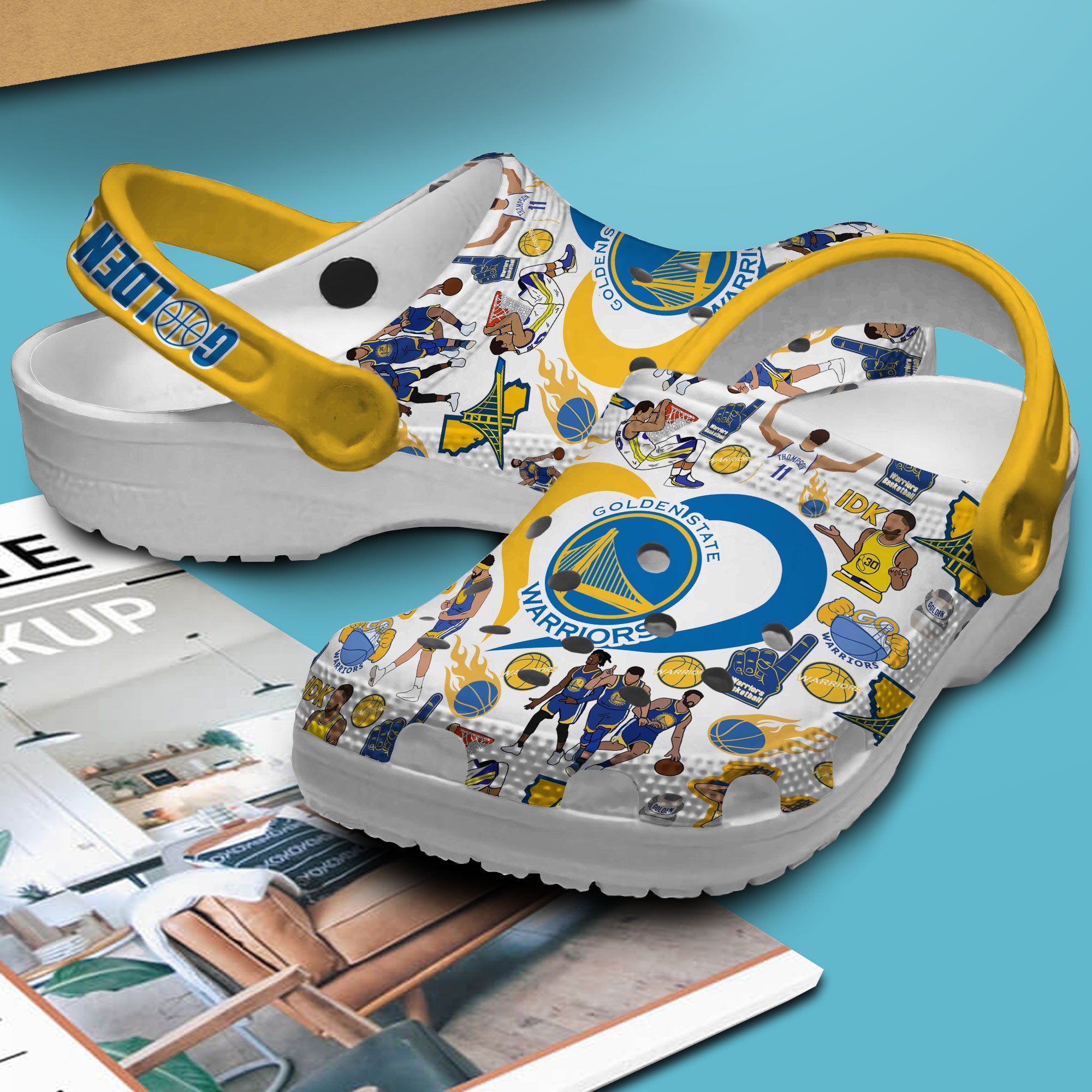 Merchidea Golden State Warriors NBA Christmas Sport Crocs Crocband Clogs Shoes Comfortable For Men Women and Kids