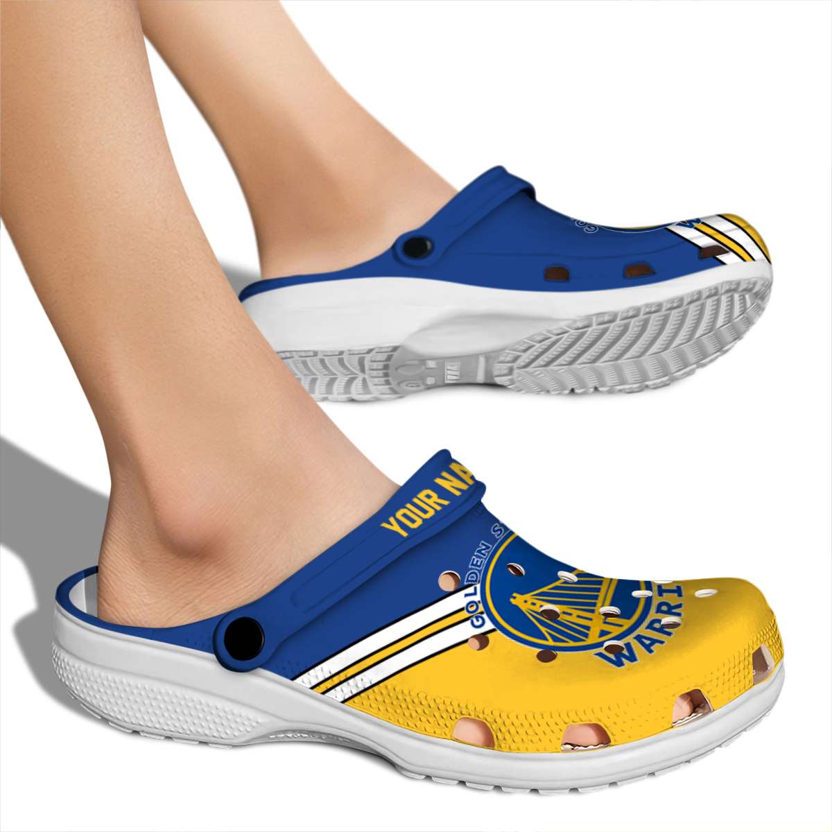 Merchidea Golden State Warriors NBA Sport Crocs Crocband Clogs Shoes Comfortable For Men Women and Kids