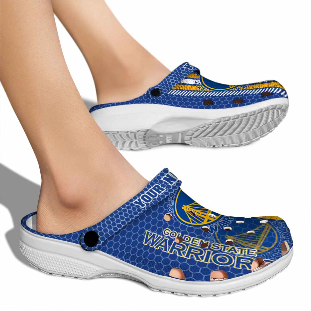 Merchidea Golden State Warriors NBA Sport Crocs Crocband Clogs Shoes Comfortable For Men Women and Kids