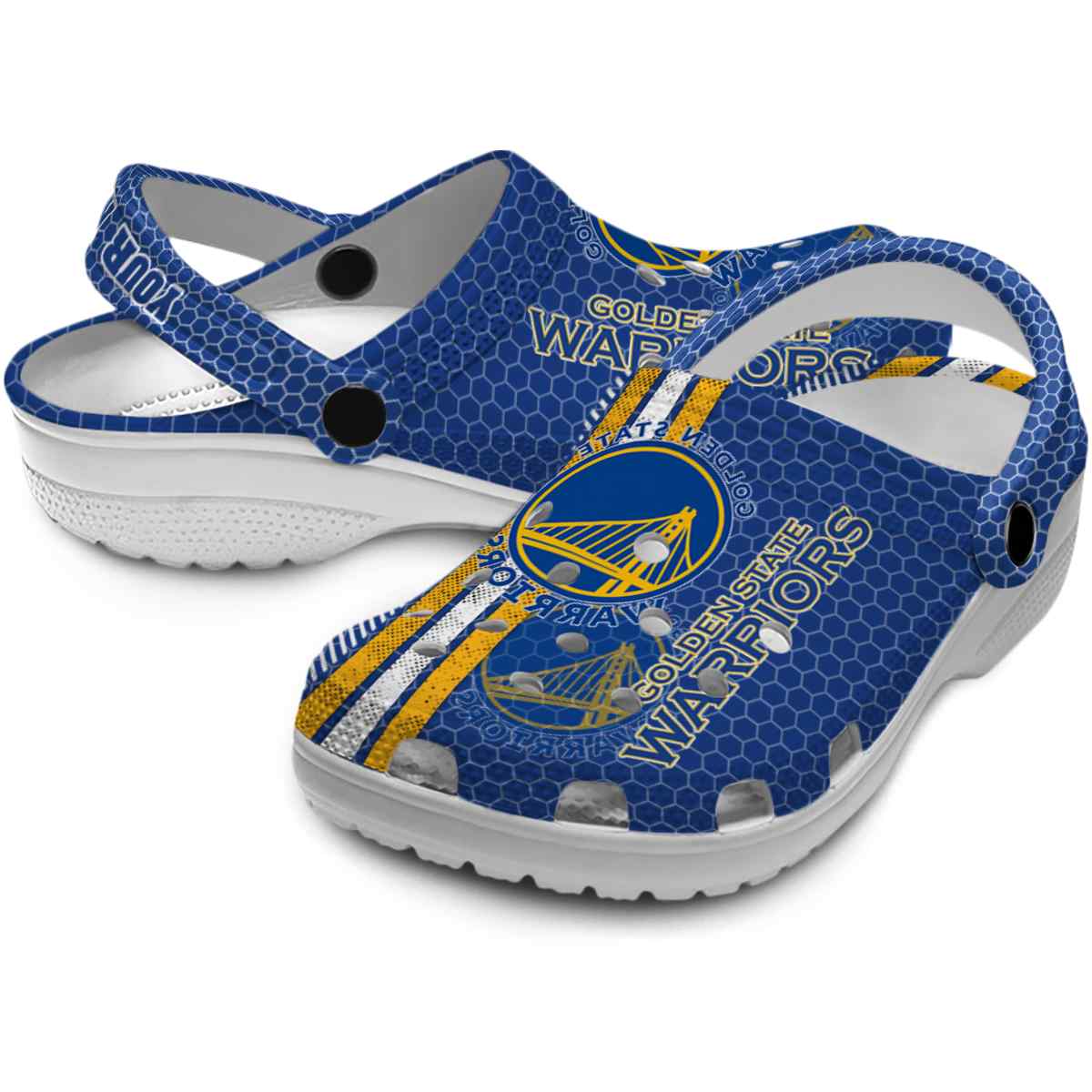 Merchidea Golden State Warriors NBA Sport Crocs Crocband Clogs Shoes Comfortable For Men Women and Kids