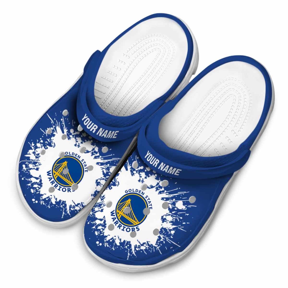 Merchidea Golden State Warriors NBA Sport Crocs Crocband Clogs Shoes Comfortable For Men Women and Kids