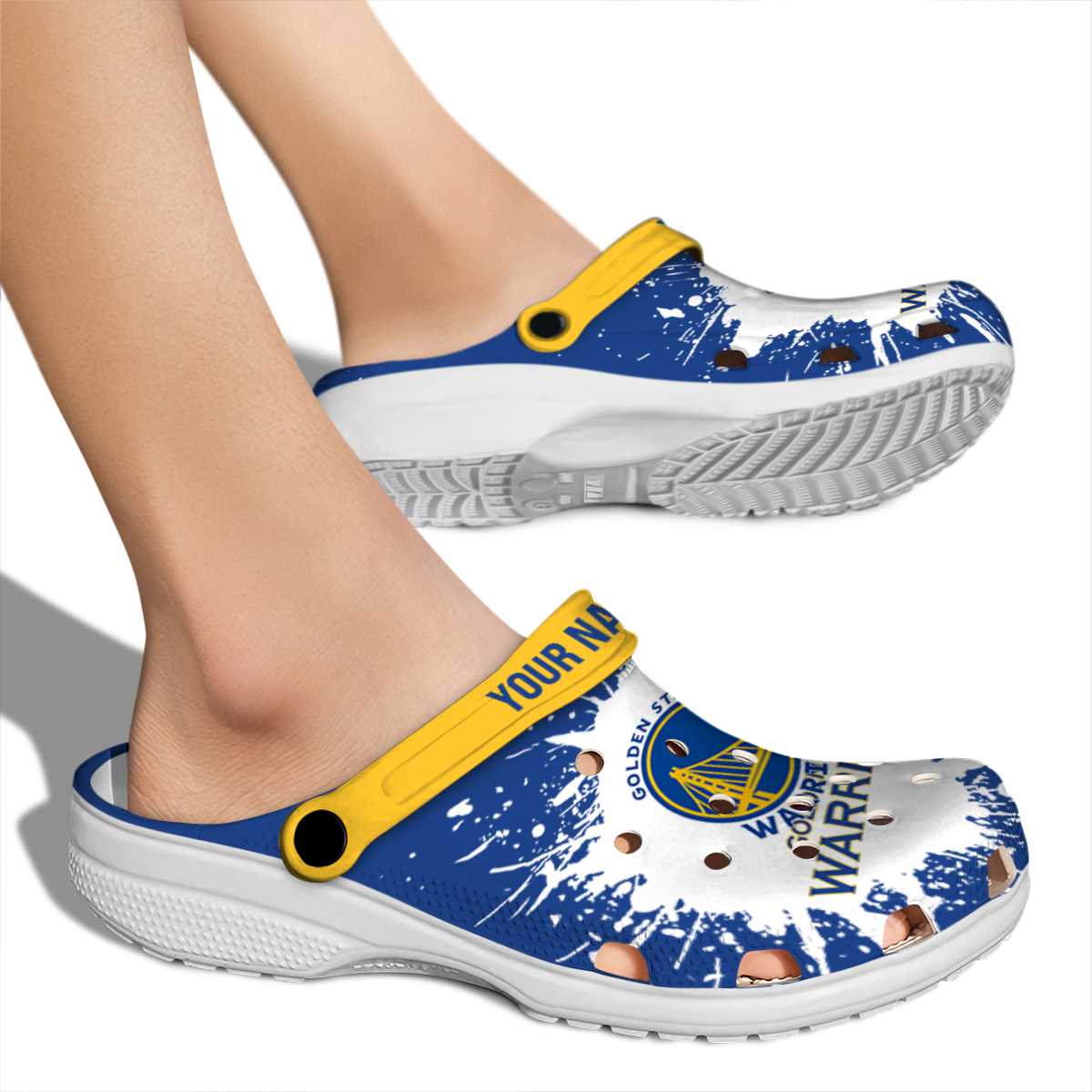 Merchidea Golden State Warriors NBA Sport Crocs Crocband Clogs Shoes Comfortable For Men Women and Kids