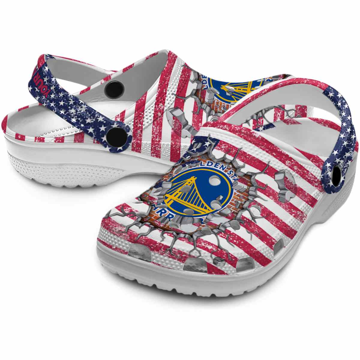 Merchidea Golden State Warriors NBA Sport Crocs Crocband Clogs Shoes Comfortable For Men Women and Kids