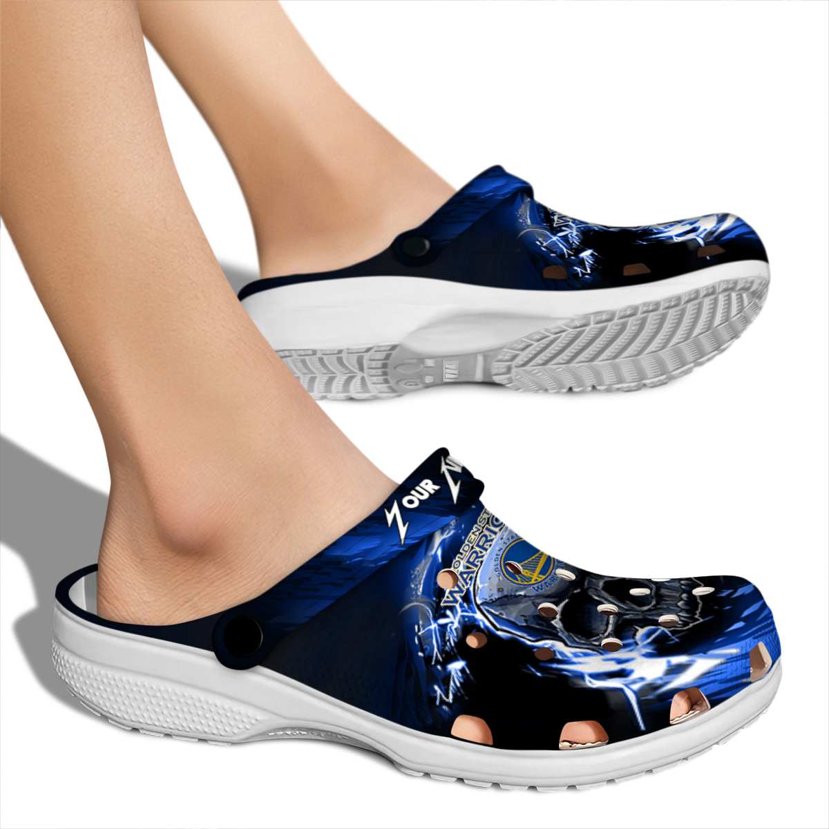 Merchidea Golden State Warriors NBA Sport Crocs Crocband Clogs Shoes Comfortable For Men Women and Kids