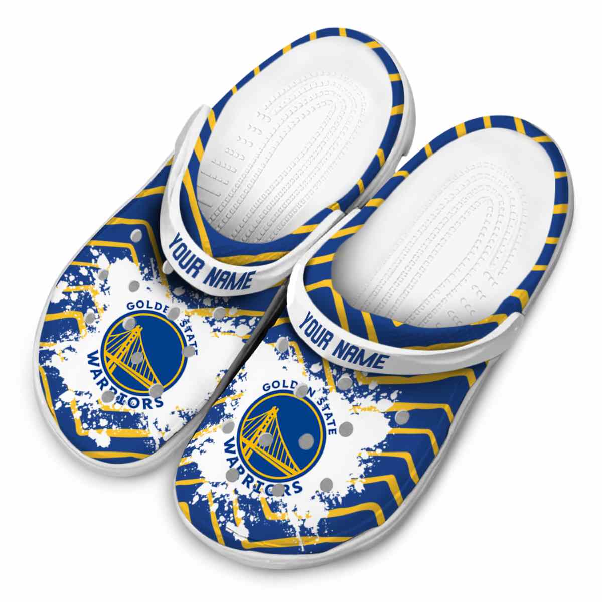 Merchidea Golden State Warriors NBA Sport Crocs Crocband Clogs Shoes Comfortable For Men Women and Kids
