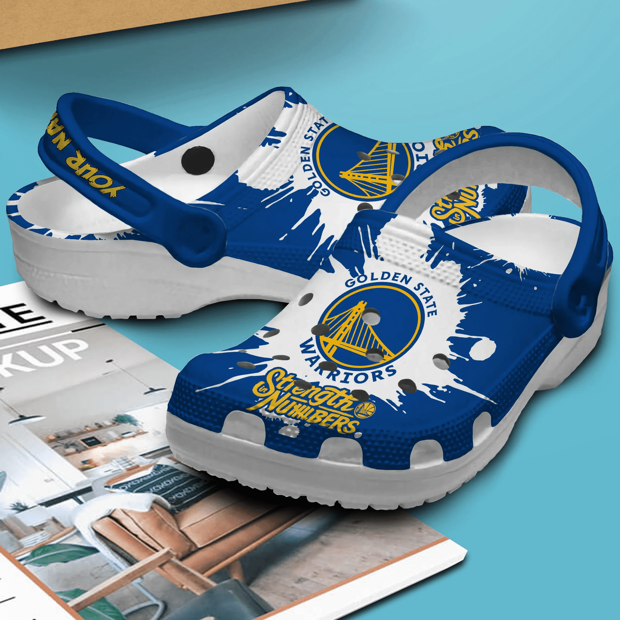 Merchidea Golden State Warriors NBA Sport Crocs Crocband Clogs Shoes Comfortable For Men Women and Kids