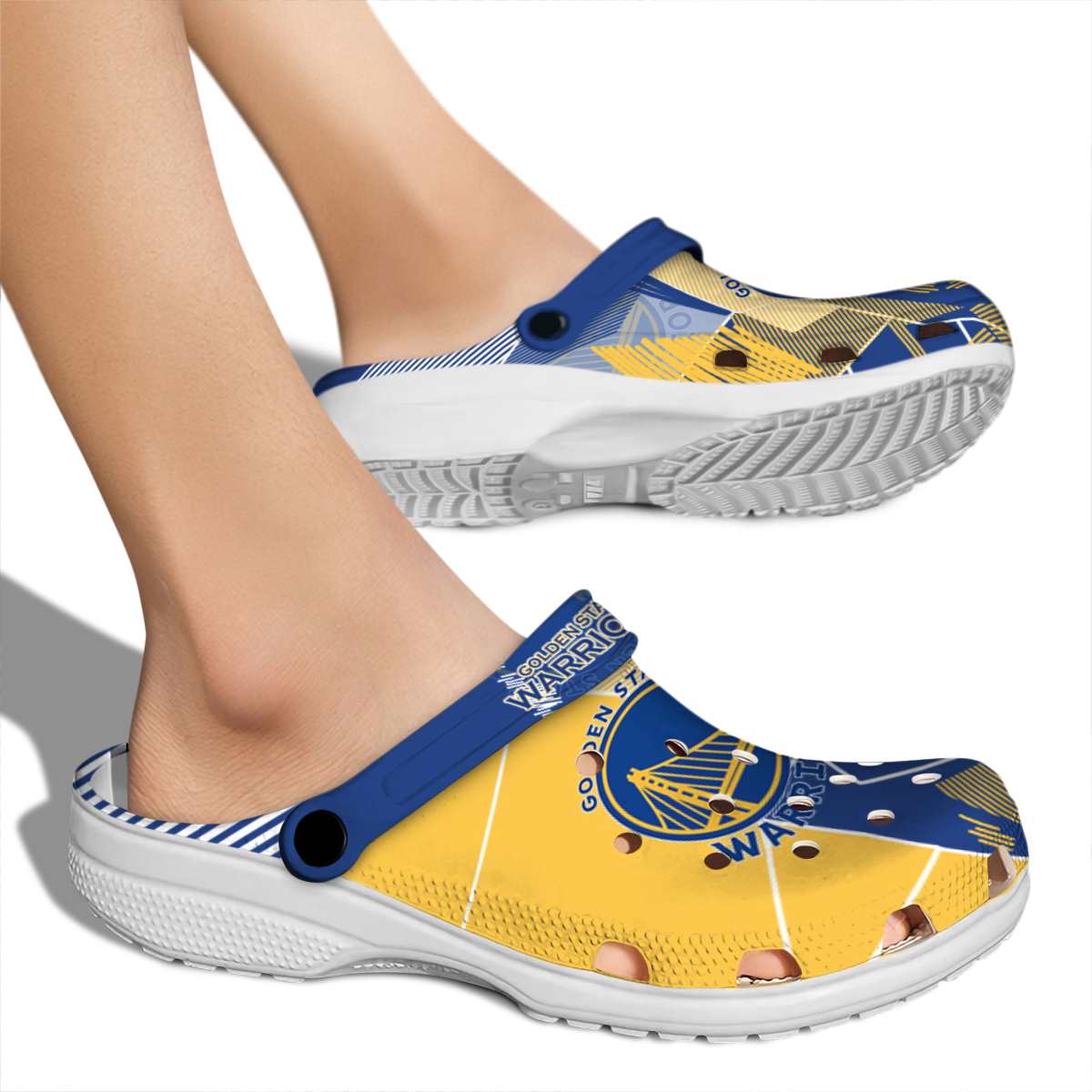 Merchidea Golden State Warriors NBA Sport Crocs Crocband Clogs Shoes Comfortable For Men Women and Kids