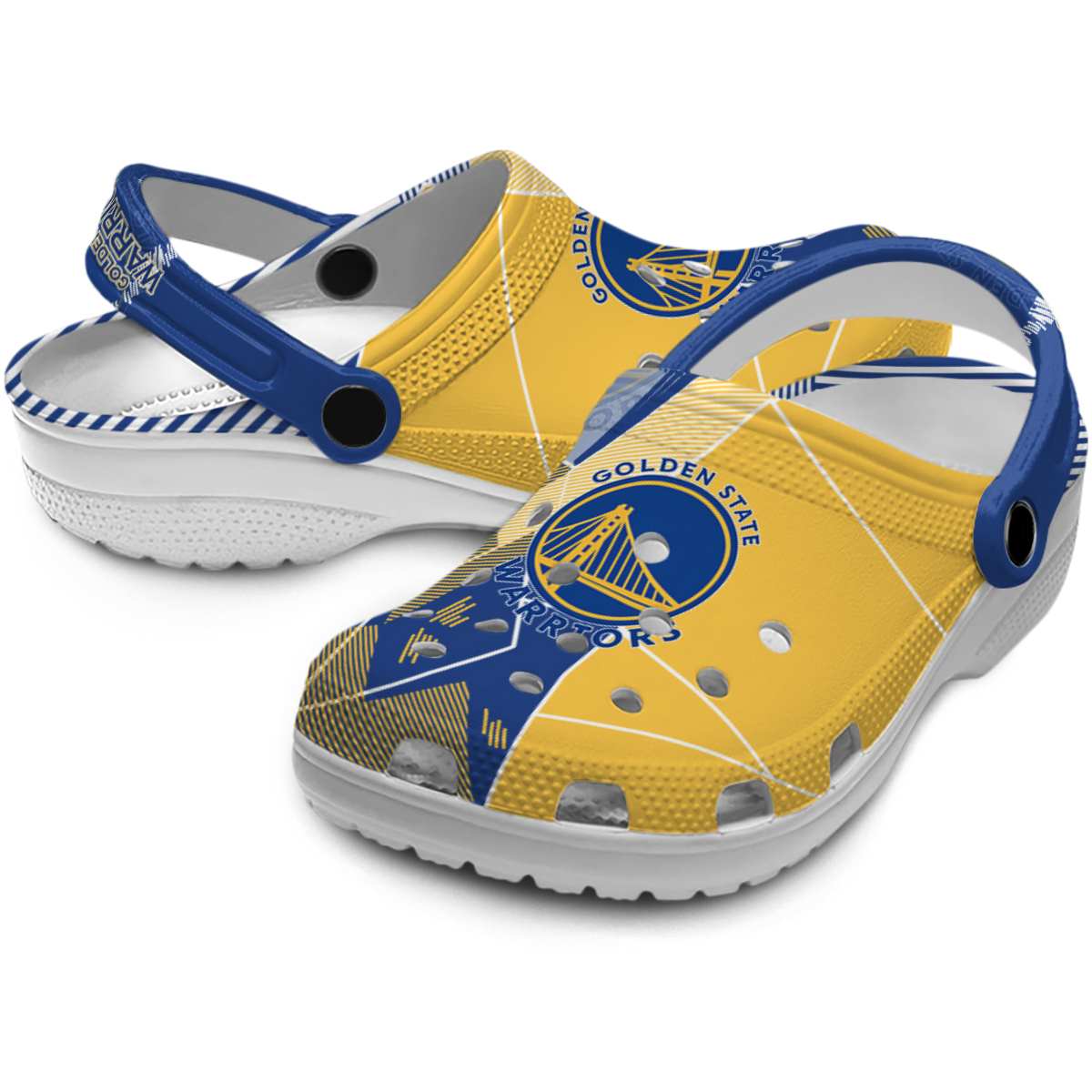Merchidea Golden State Warriors NBA Sport Crocs Crocband Clogs Shoes Comfortable For Men Women and Kids