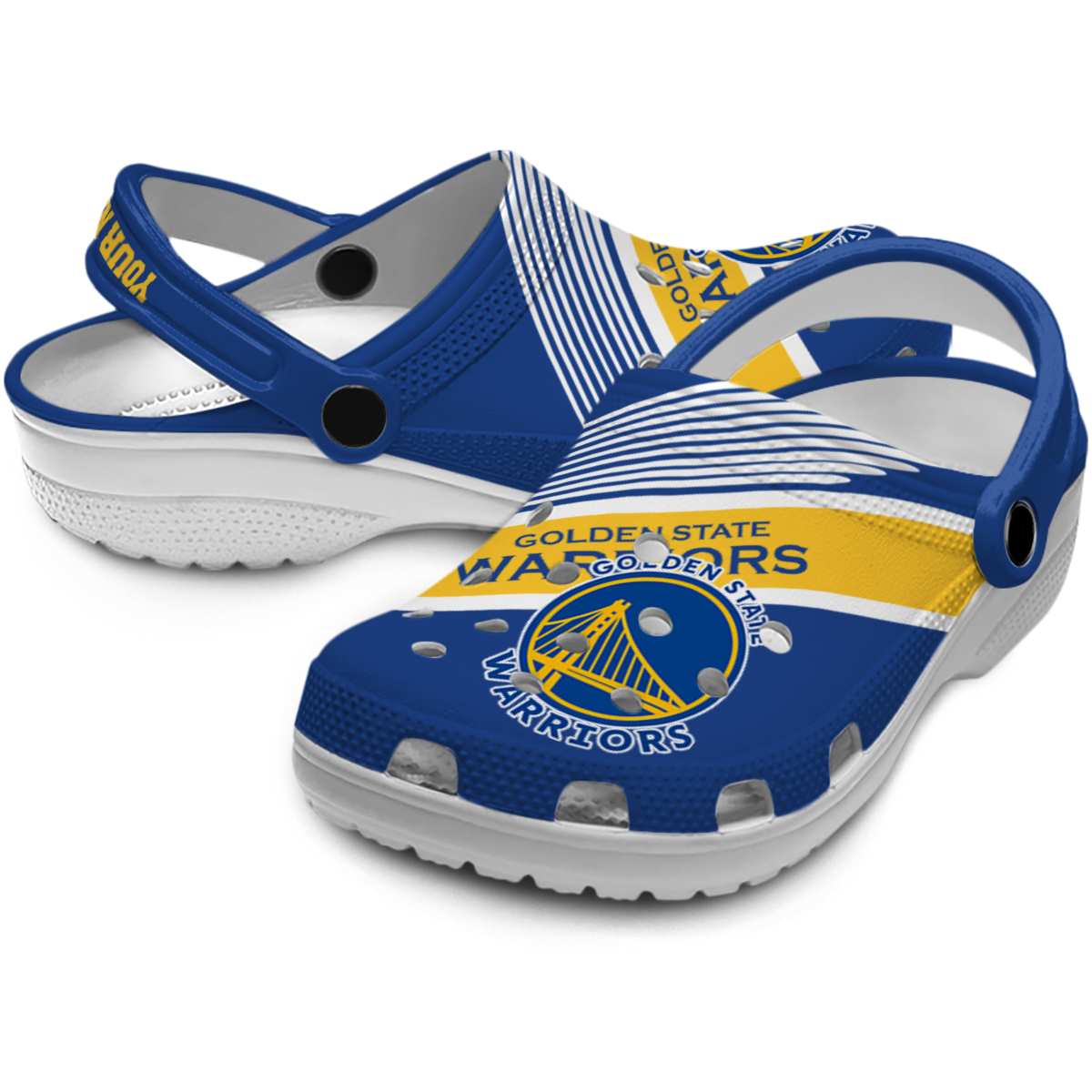 Merchidea Golden State Warriors NBA Sport Crocs Crocband Clogs Shoes Comfortable For Men Women and Kids