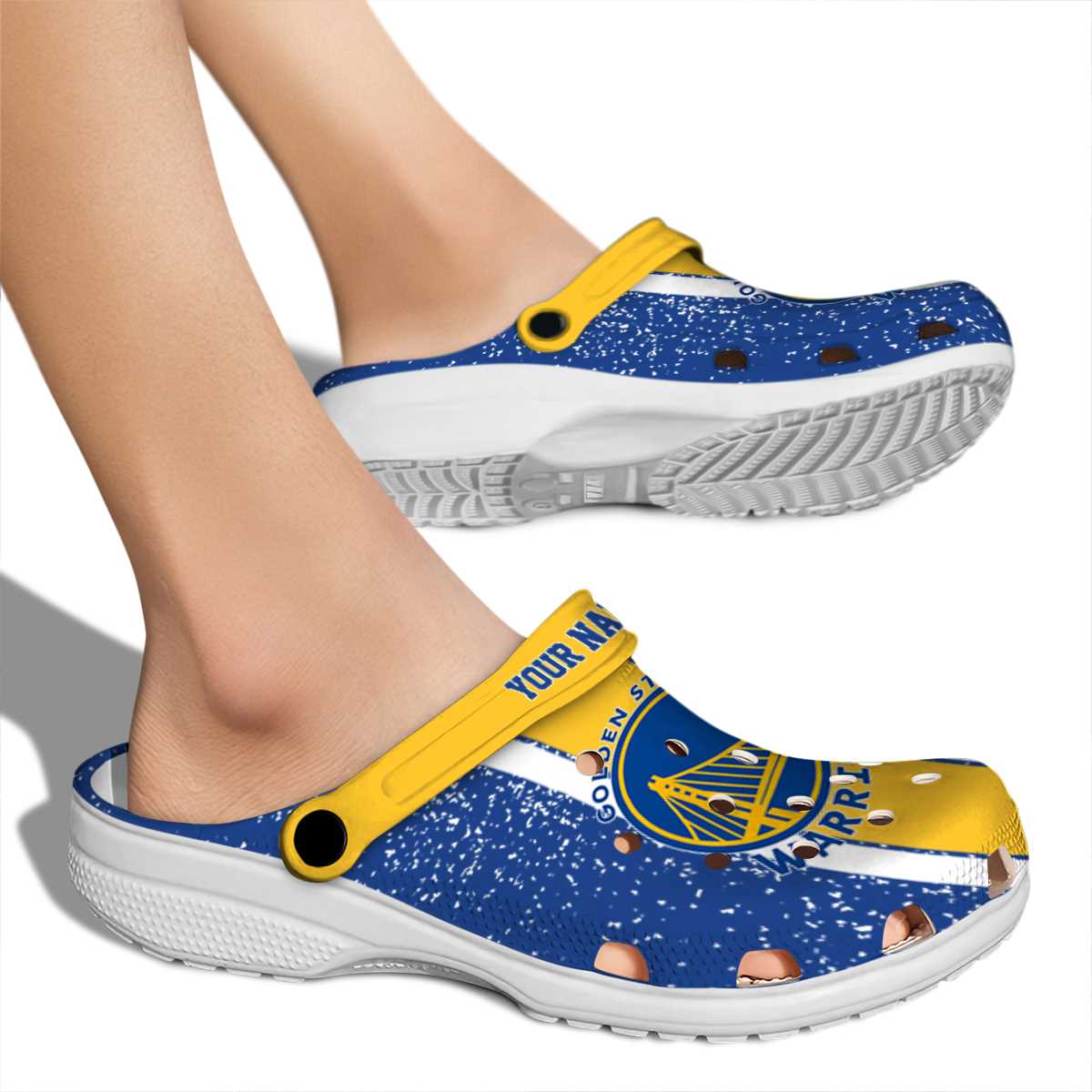 Merchidea Golden State Warriors NBA Sport Crocs Crocband Clogs Shoes Comfortable For Men Women and Kids