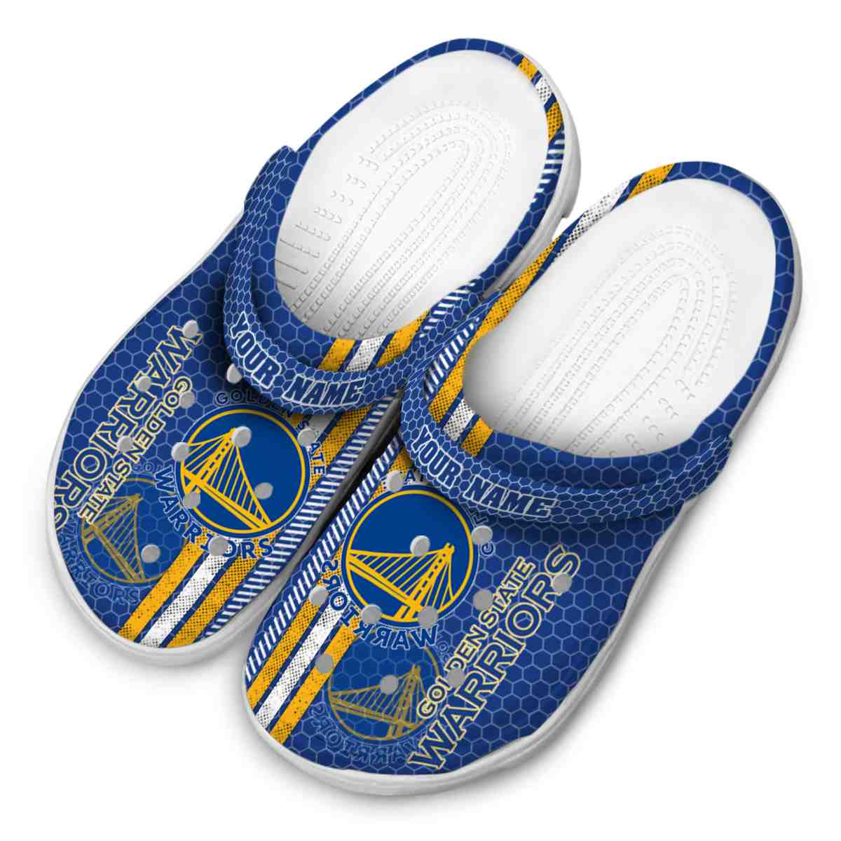 Merchidea Golden State Warriors NBA Sport Crocs Crocband Clogs Shoes Comfortable For Men Women and Kids