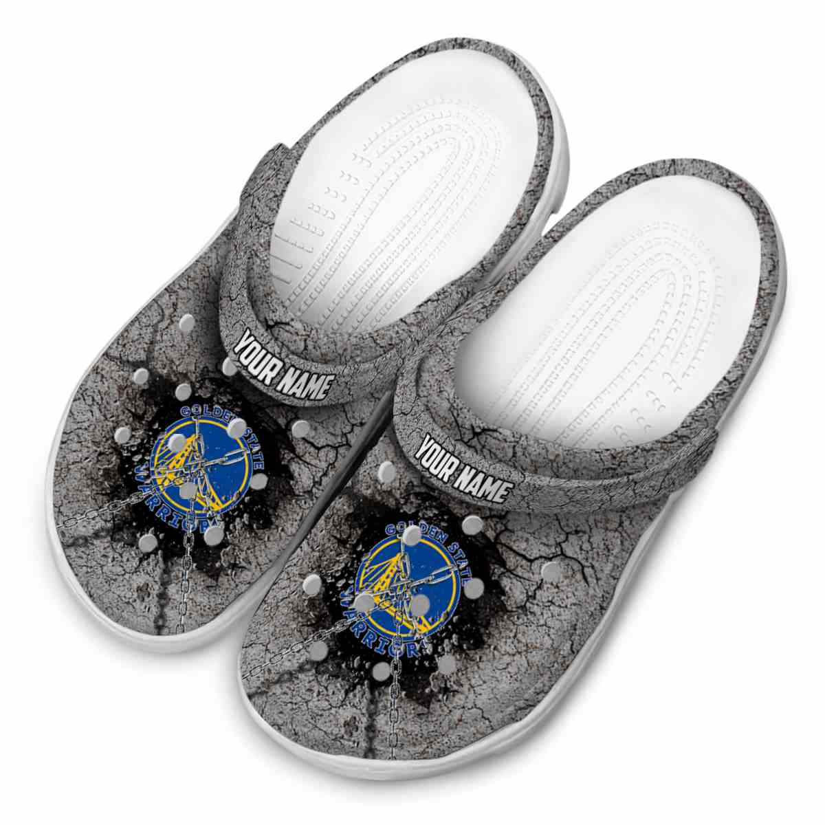Merchidea Golden State Warriors NBA Sport Crocs Crocband Clogs Shoes Comfortable For Men Women and Kids