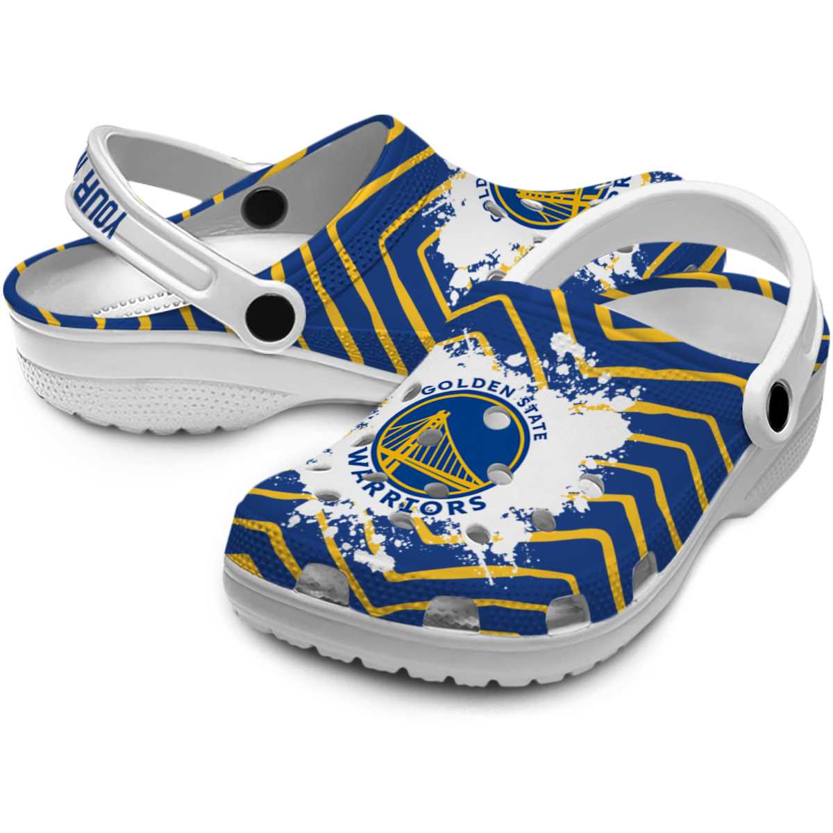 Merchidea Golden State Warriors NBA Sport Crocs Crocband Clogs Shoes Comfortable For Men Women and Kids