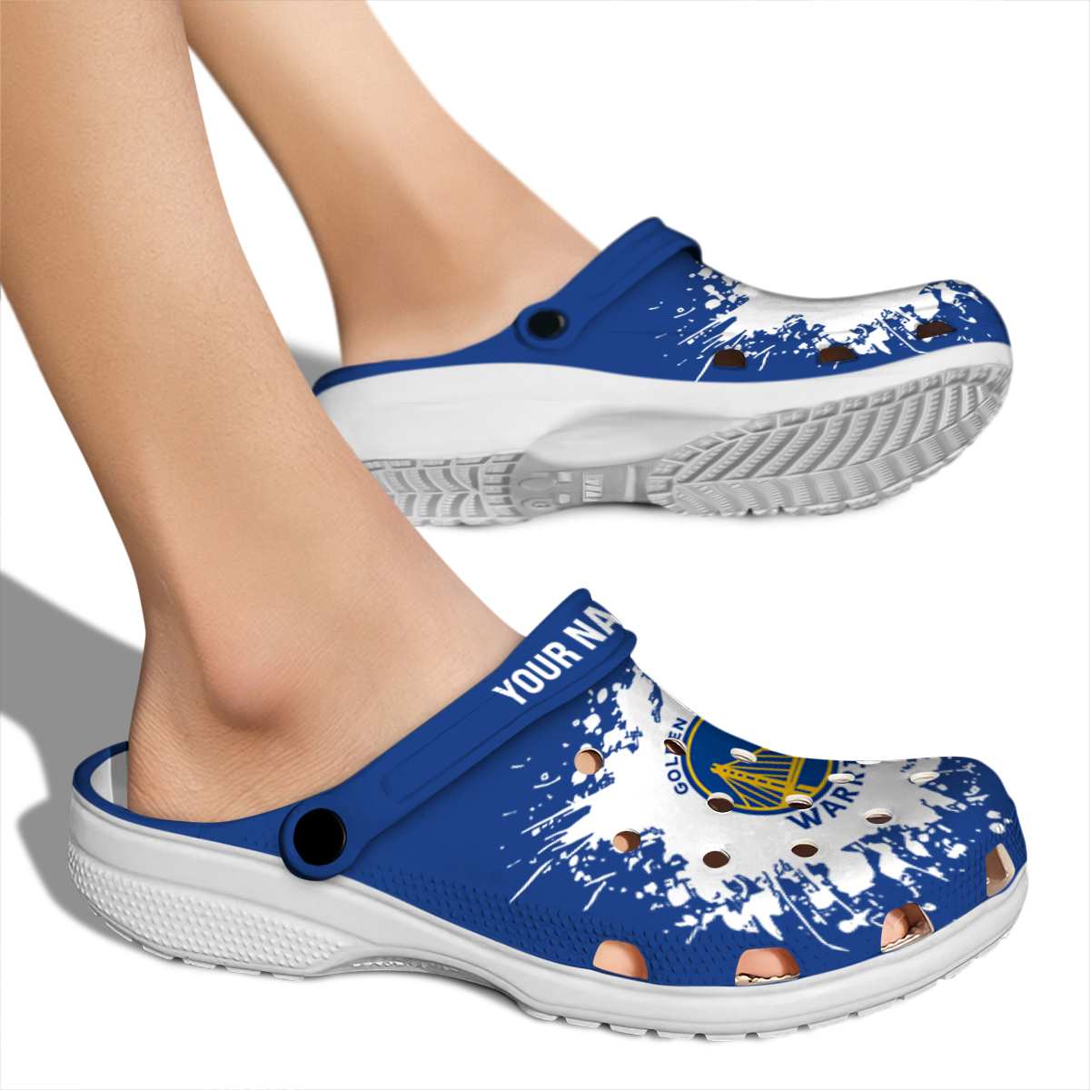Merchidea Golden State Warriors NBA Sport Crocs Crocband Clogs Shoes Comfortable For Men Women and Kids