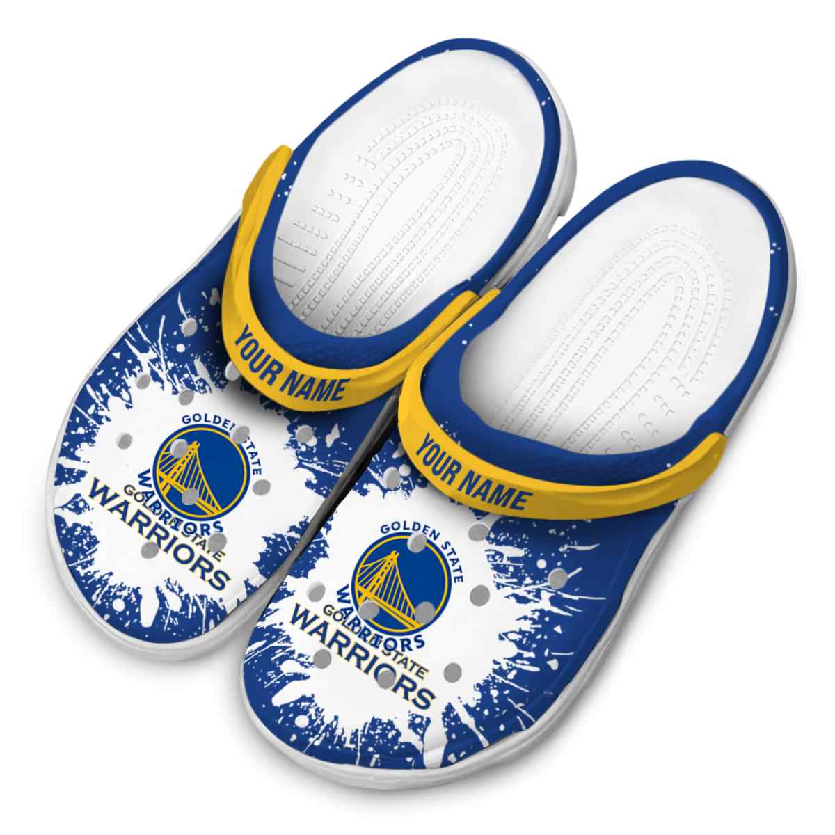 Merchidea Golden State Warriors NBA Sport Crocs Crocband Clogs Shoes Comfortable For Men Women and Kids