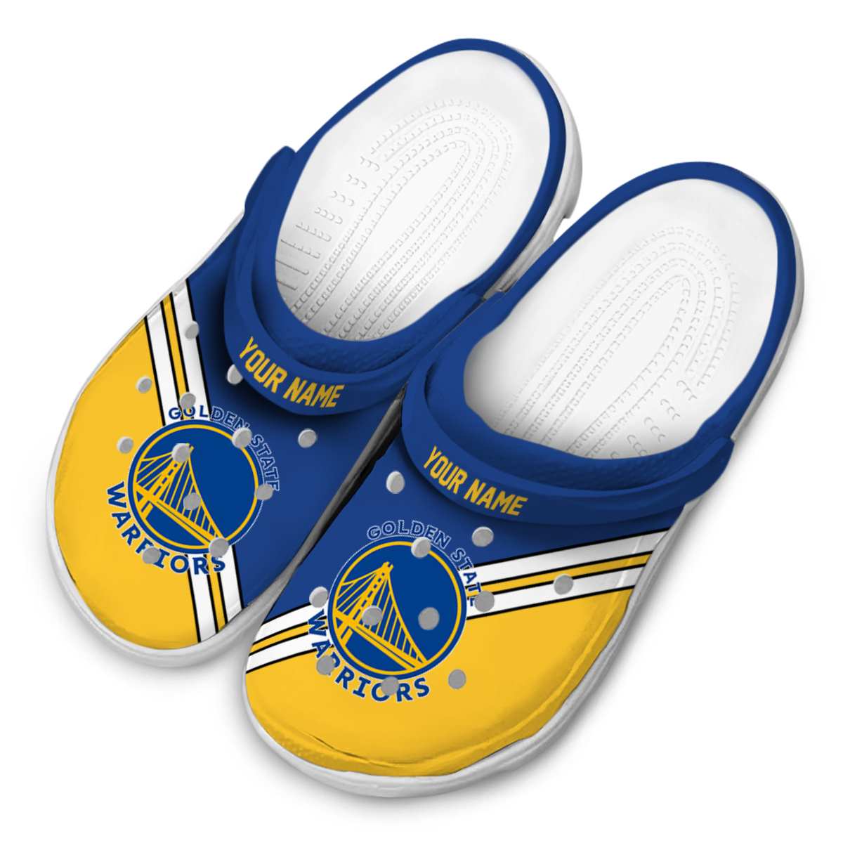 Merchidea Golden State Warriors NBA Sport Crocs Crocband Clogs Shoes Comfortable For Men Women and Kids