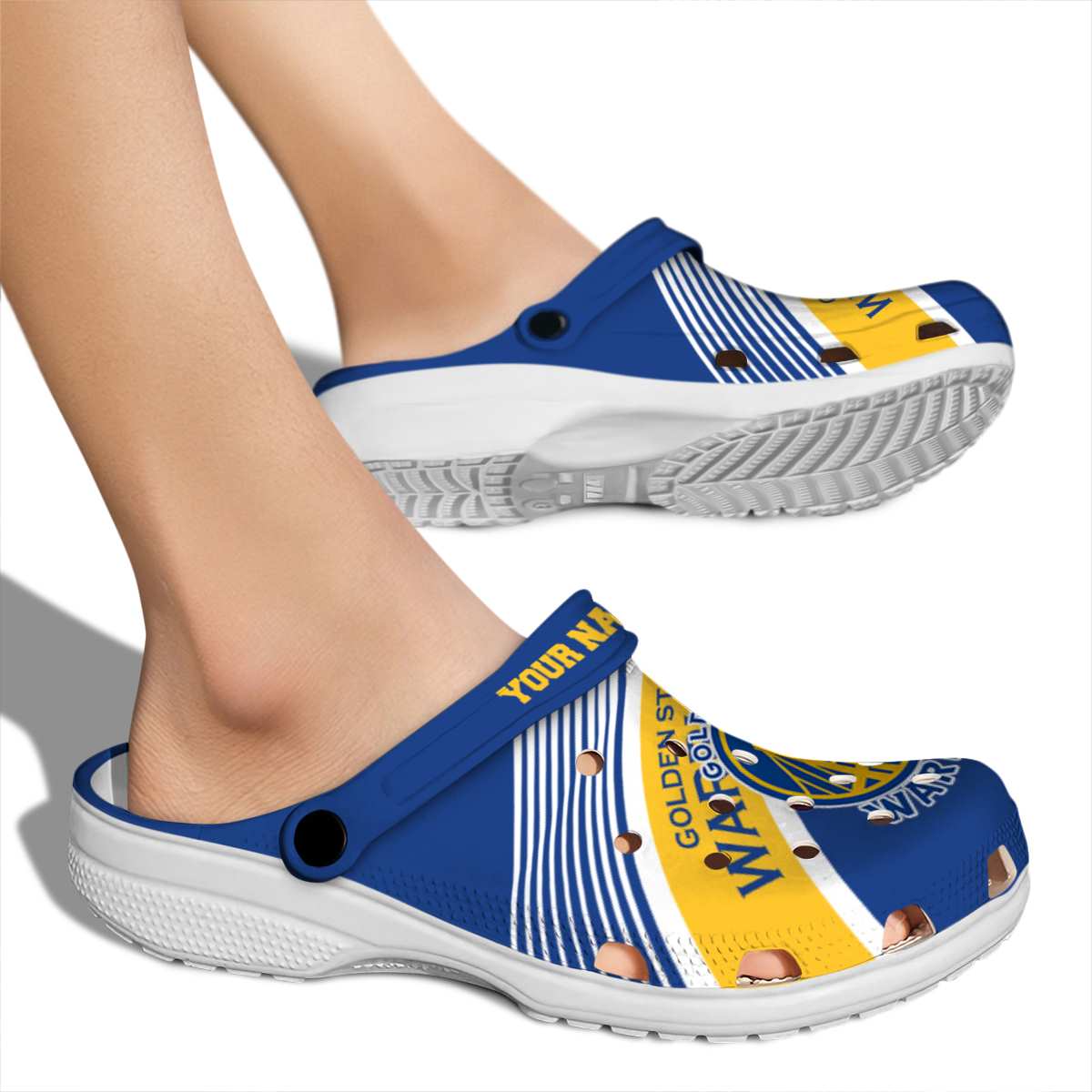 Merchidea Golden State Warriors NBA Sport Crocs Crocband Clogs Shoes Comfortable For Men Women and Kids