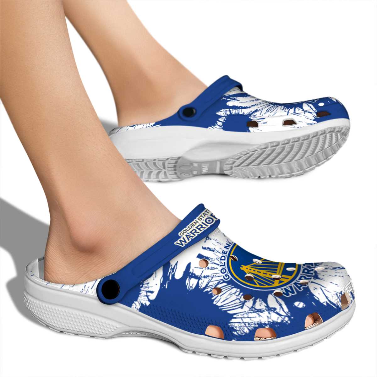 Merchidea Golden State Warriors NBA Sport Crocs Crocband Clogs Shoes Comfortable For Men Women and Kids