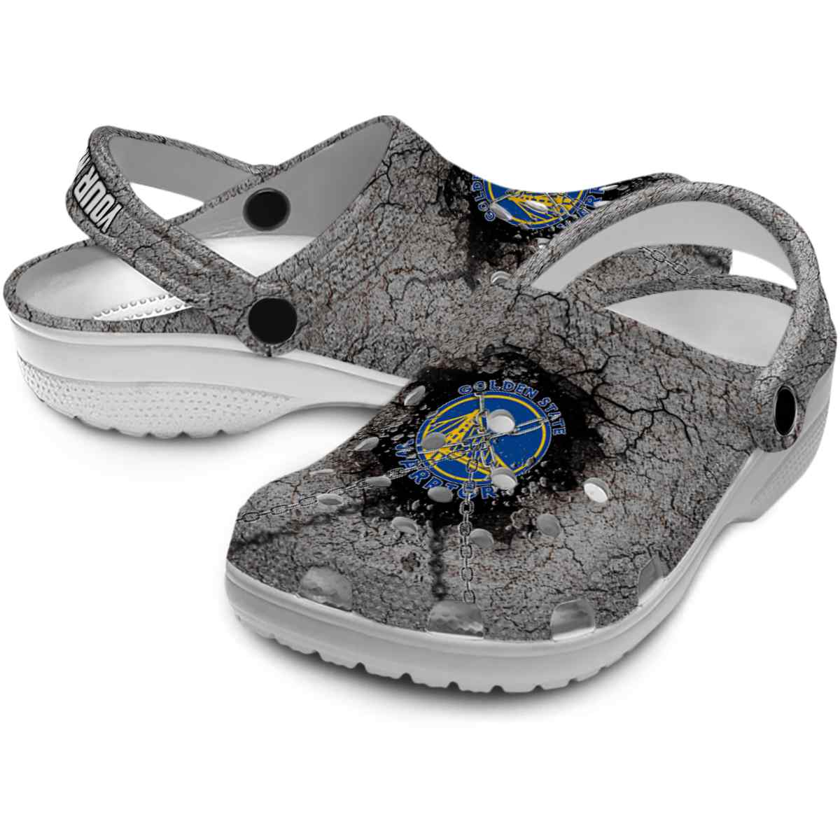 Merchidea Golden State Warriors NBA Sport Crocs Crocband Clogs Shoes Comfortable For Men Women and Kids