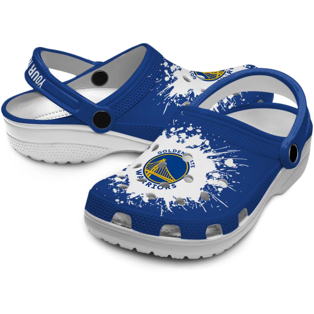 Merchidea Golden State Warriors NBA Sport Crocs Crocband Clogs Shoes Comfortable For Men Women and Kids