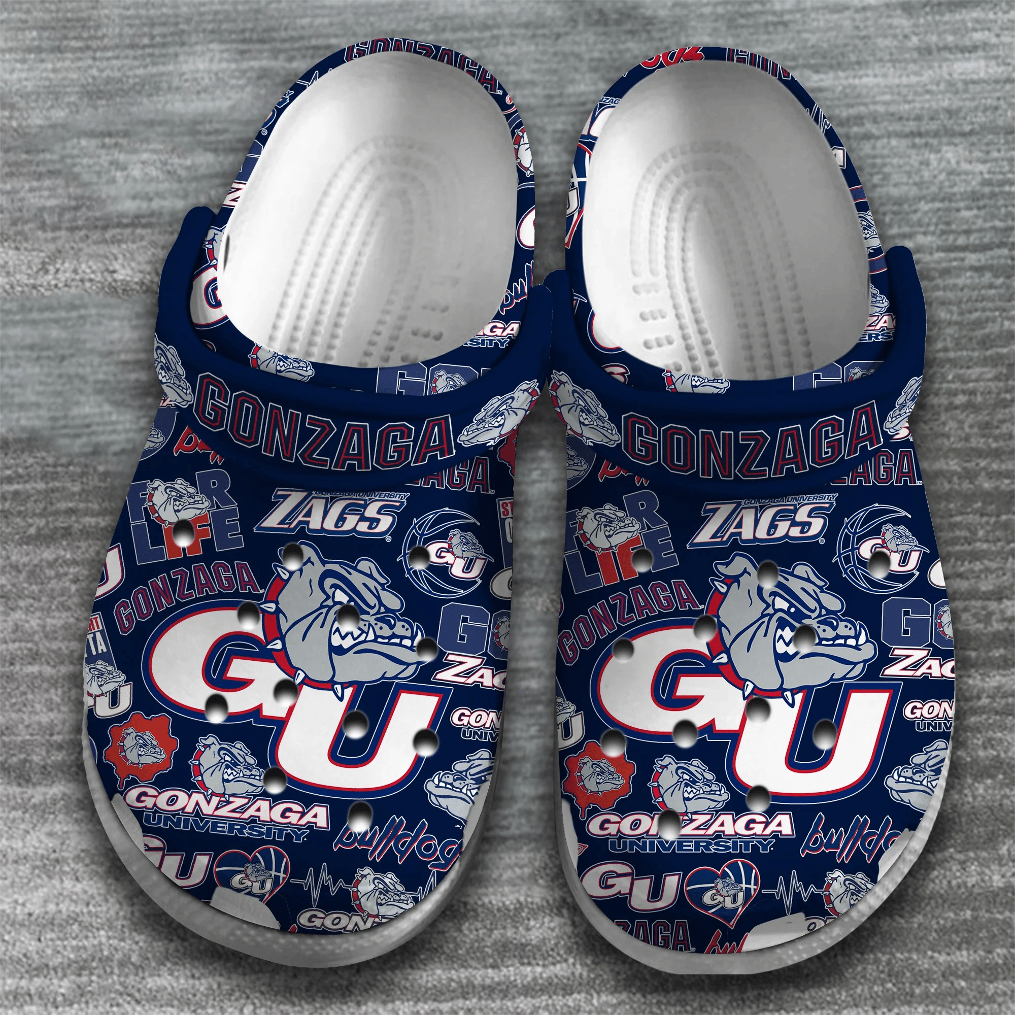 Merchidea Gonzaga Bulldogs NCAA Sport Crocs Crocband Clogs Shoes Comfortable For Men Women and Kids