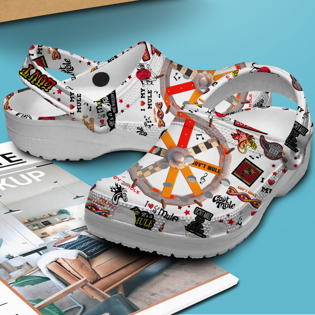 Merchidea Gov't Mule Music Crocs Crocband Clogs Shoes Comfortable For Men Women and Kids