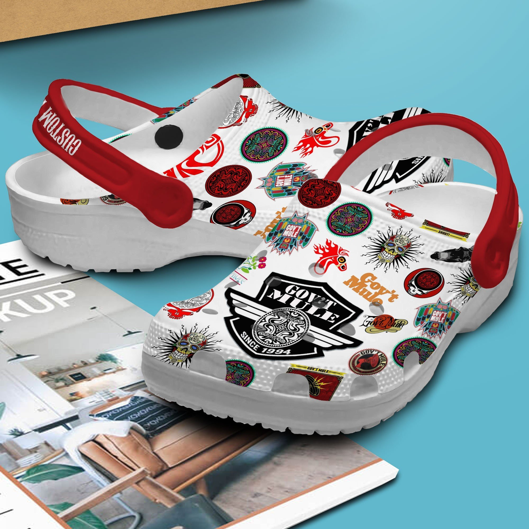 Merchidea Gov't Mule Music Crocs Crocband Clogs Shoes Comfortable For Men Women and Kids