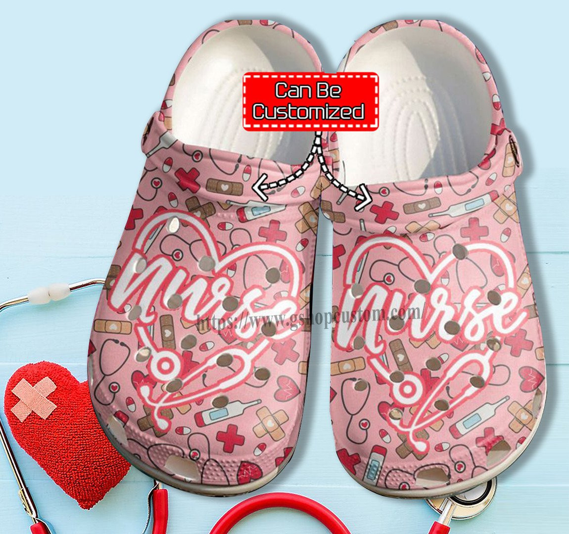 Merchidea Granddaughter Nurse Heart Love Shoes Gift Birthday Girl - Nurse Medical Item Shoes Croc Clogs Customize